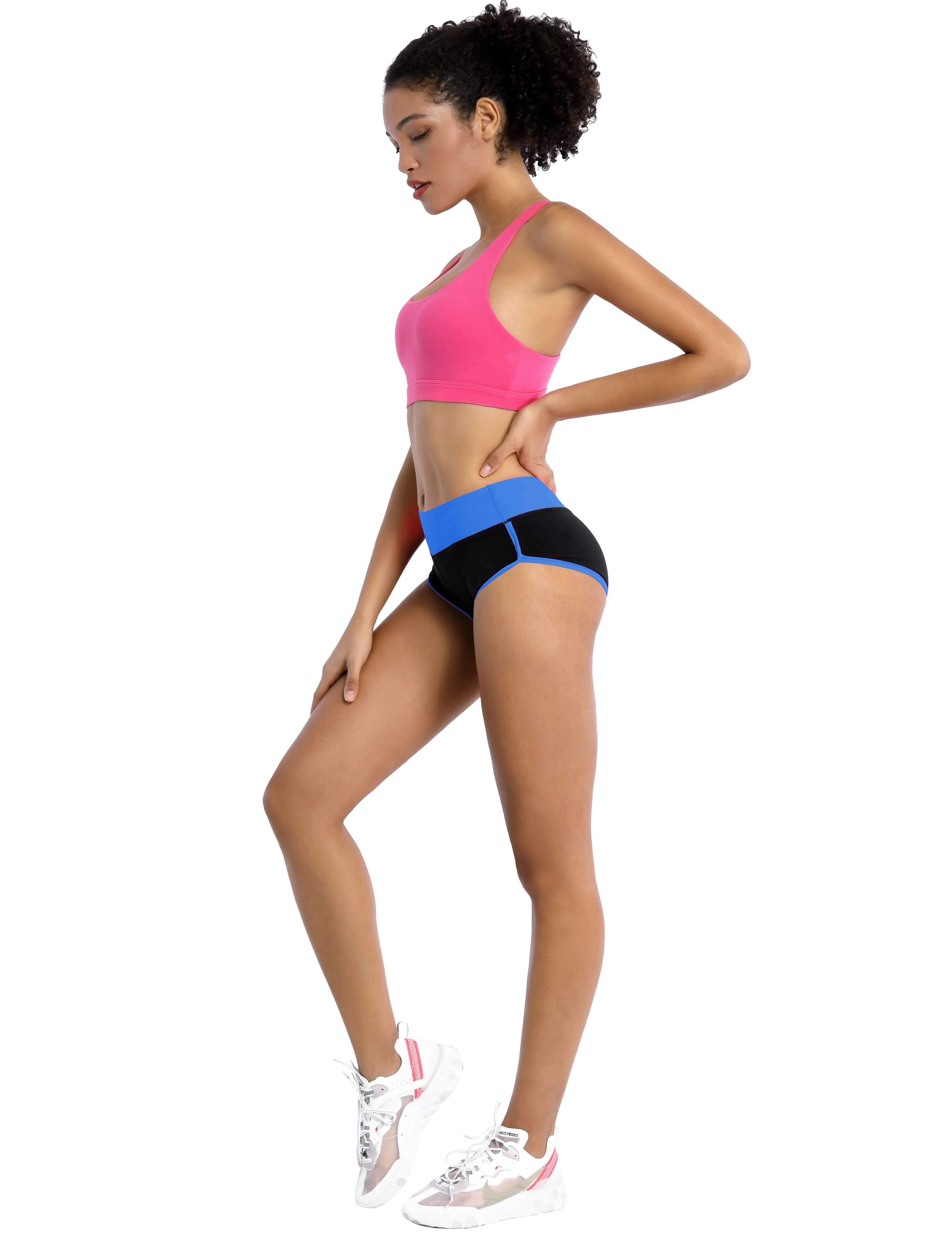 030 Sexy Booty Yoga Shorts blue_black_yoga