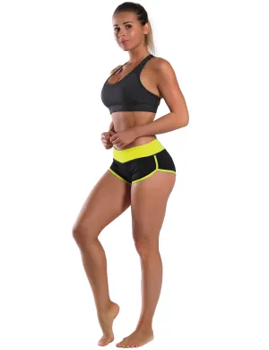 030 Sexy Booty Yoga Shorts fluorescentyellow_black_yoga