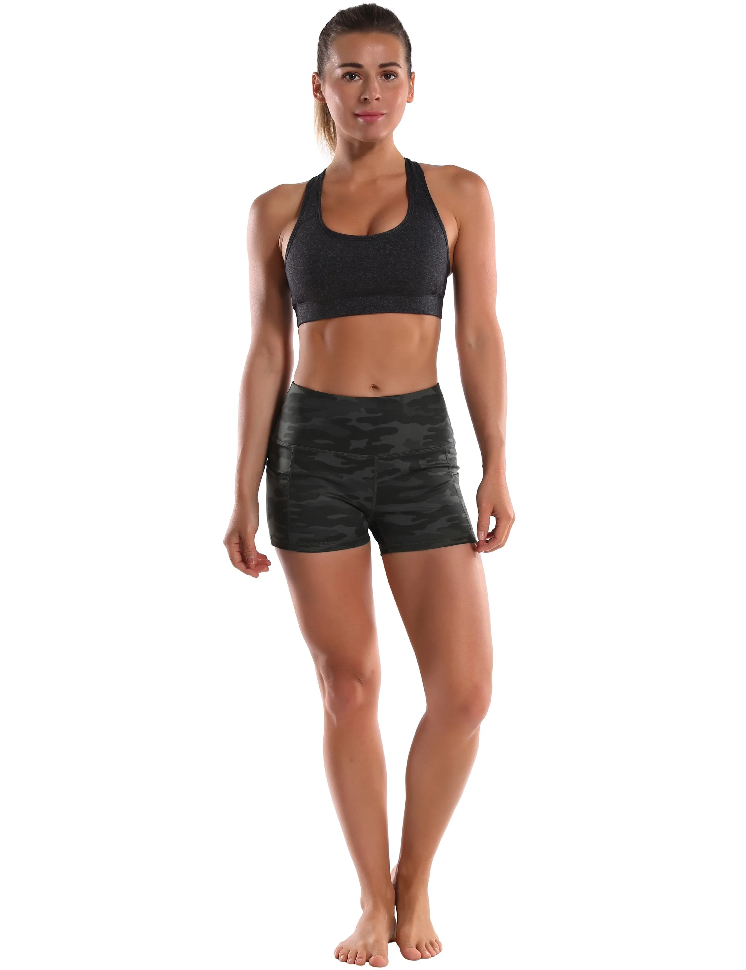 2.5" Printed Side Pockets Pilates Shorts dimgraycamo ins_Pilates