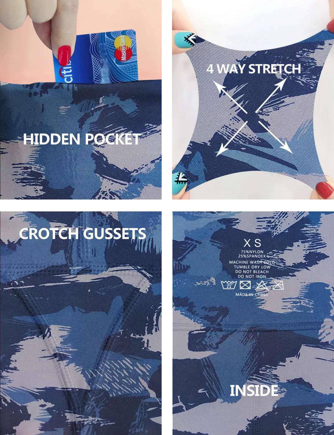 2.5" Printed Side Pockets Running Shorts navy brushcamo_Running