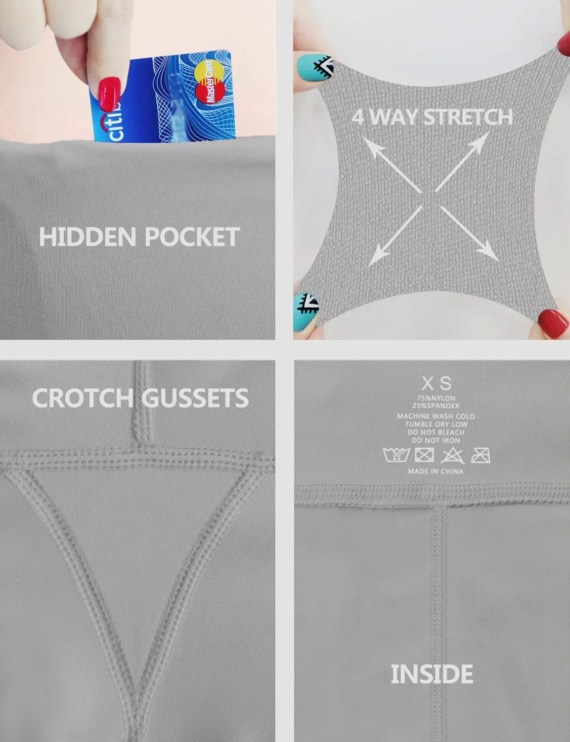 2.5" Side Pockets Biking Shorts lightgray_Biking