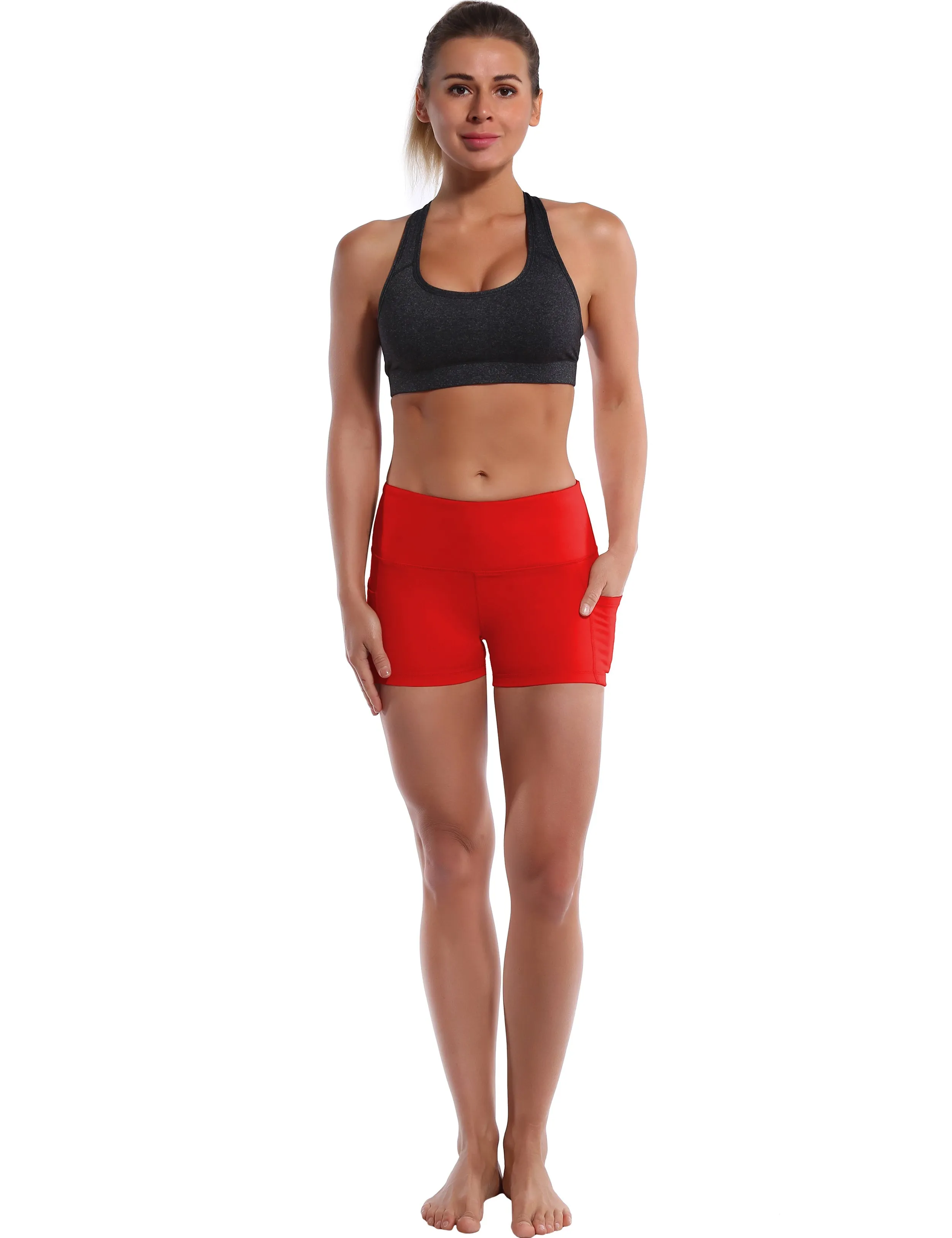 2.5" Side Pockets Jogging Shorts scarlet_Jogging