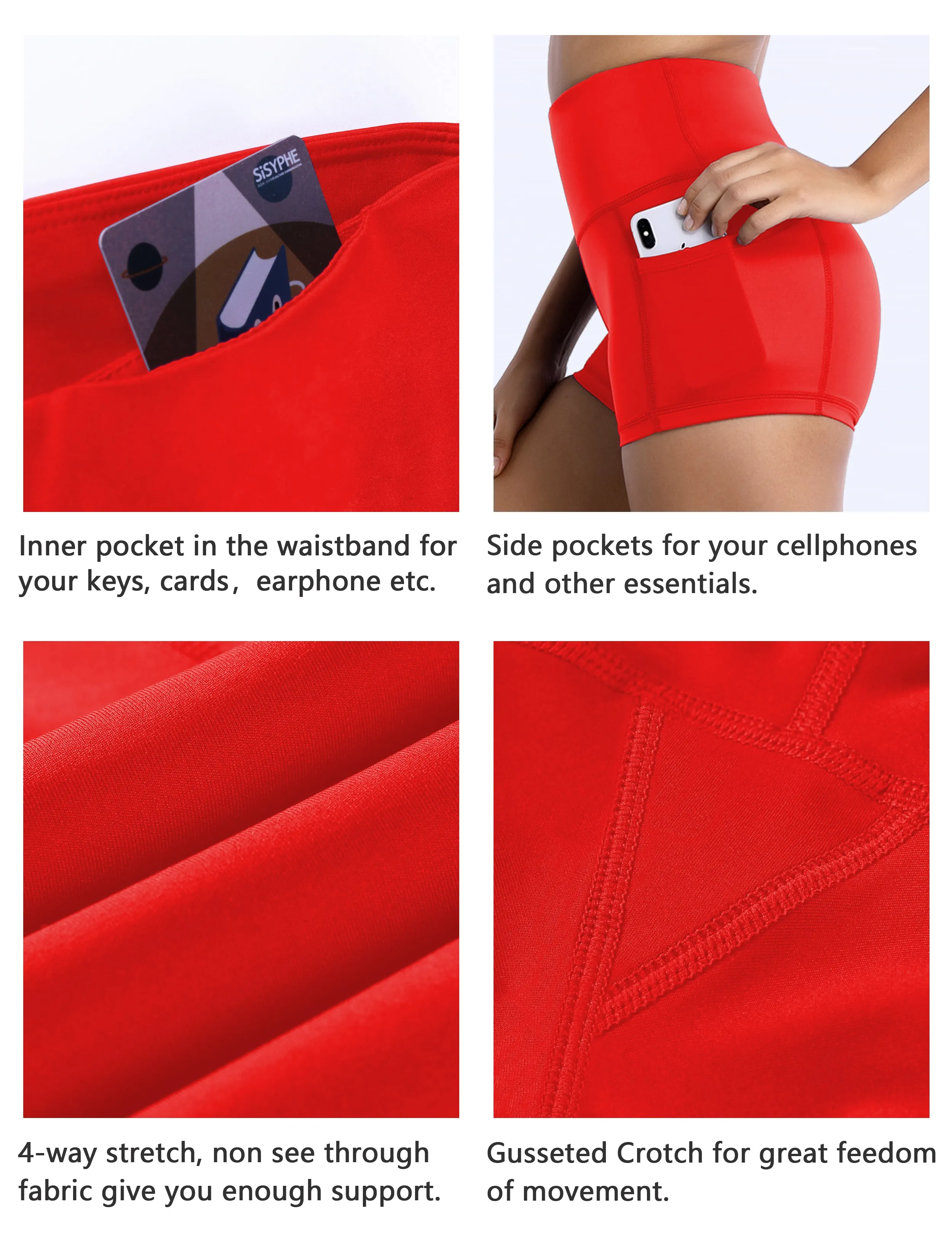 2.5" Side Pockets Jogging Shorts scarlet_Jogging