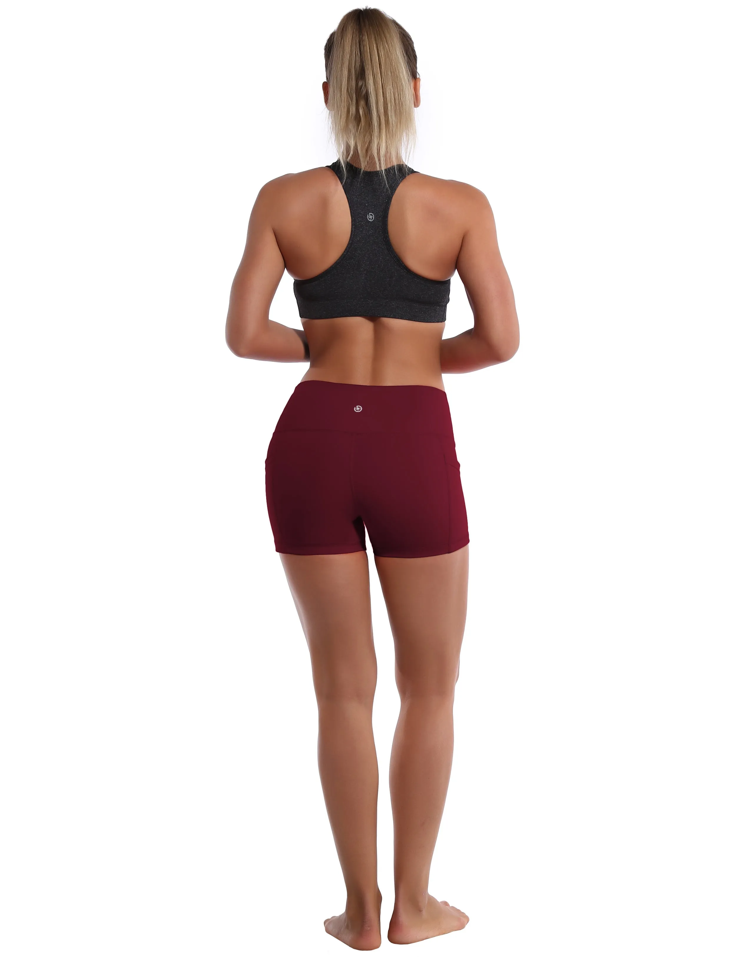 2.5" Side Pockets Pilates Shorts cherryred_Pilates