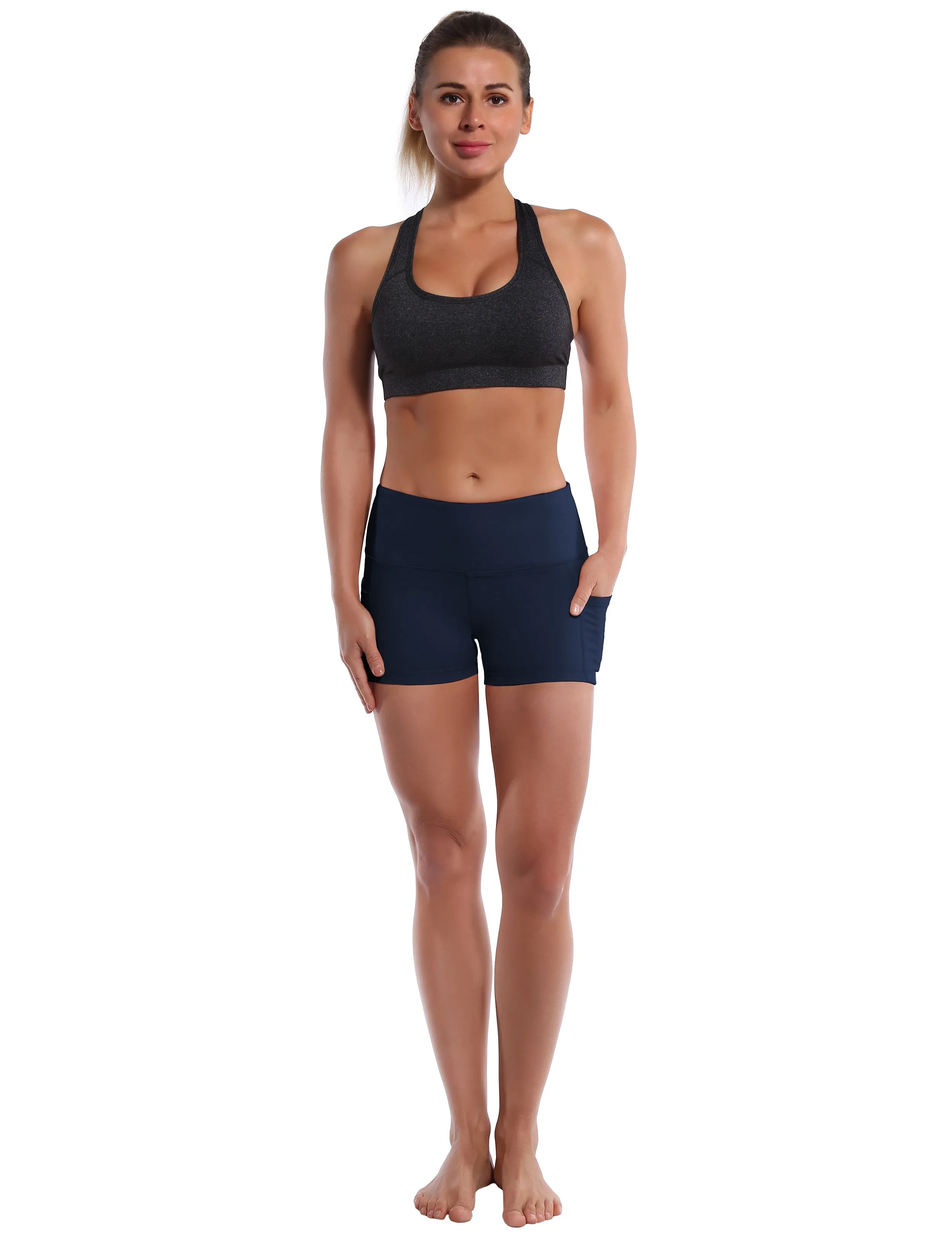 2.5" Side Pockets Pilates Shorts darknavy_Pilates