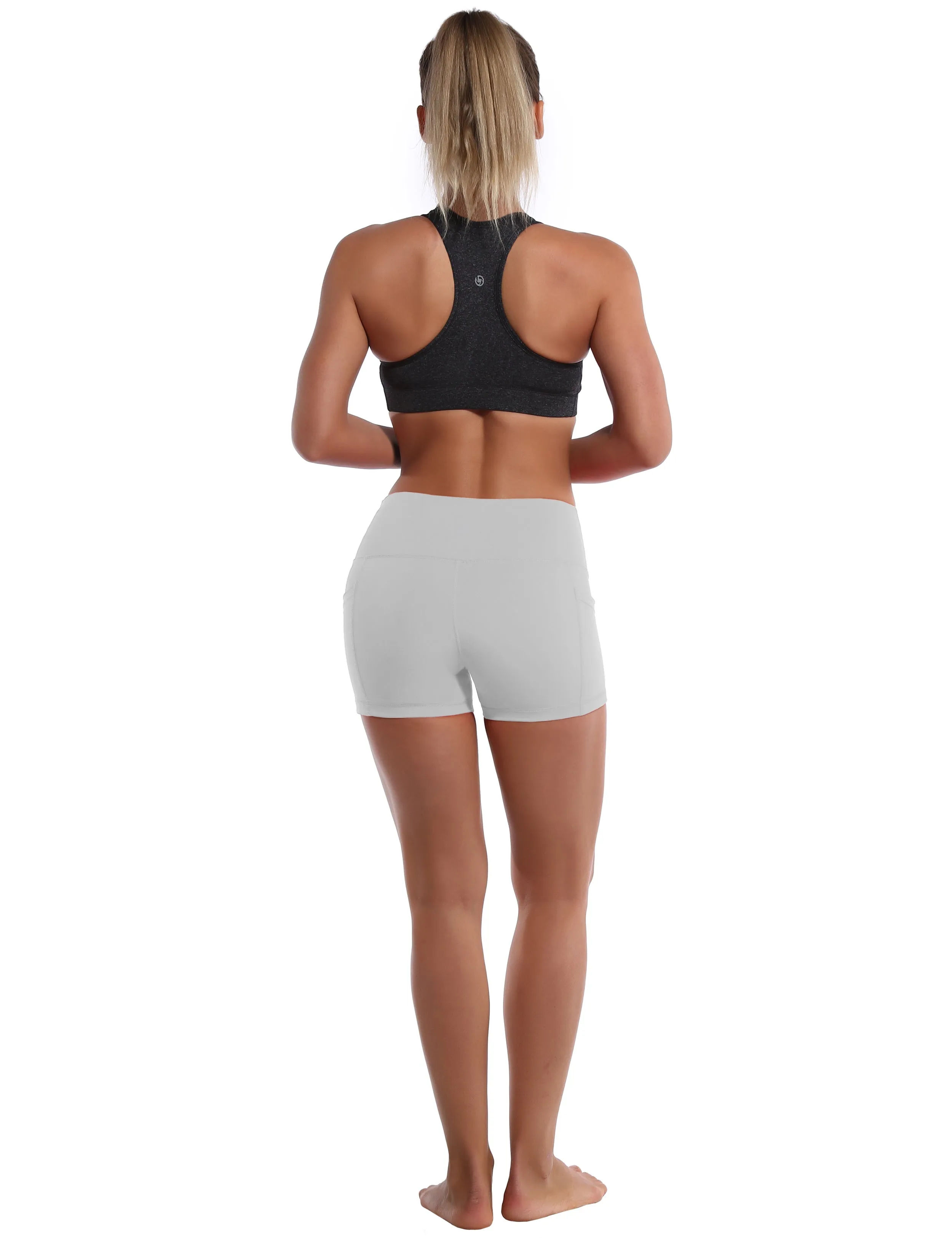 2.5" Side Pockets Plus Size Shorts lightgray_Plus Size