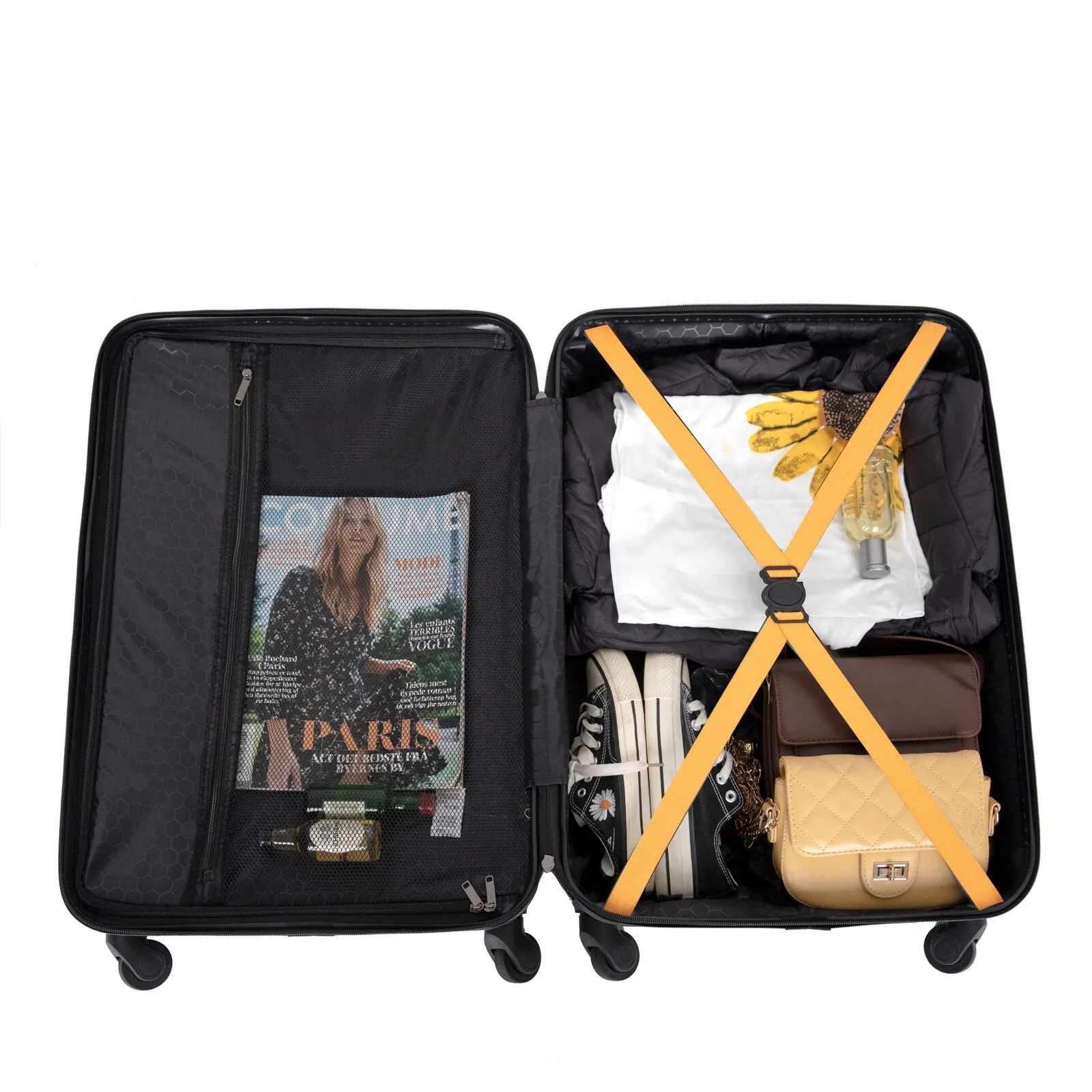 3-Piece ABS Luggage Set with TSA Lock and Spinner Wheels