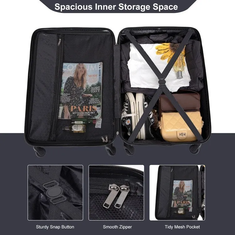 3-Piece ABS Luggage Set with TSA Lock and Spinner Wheels
