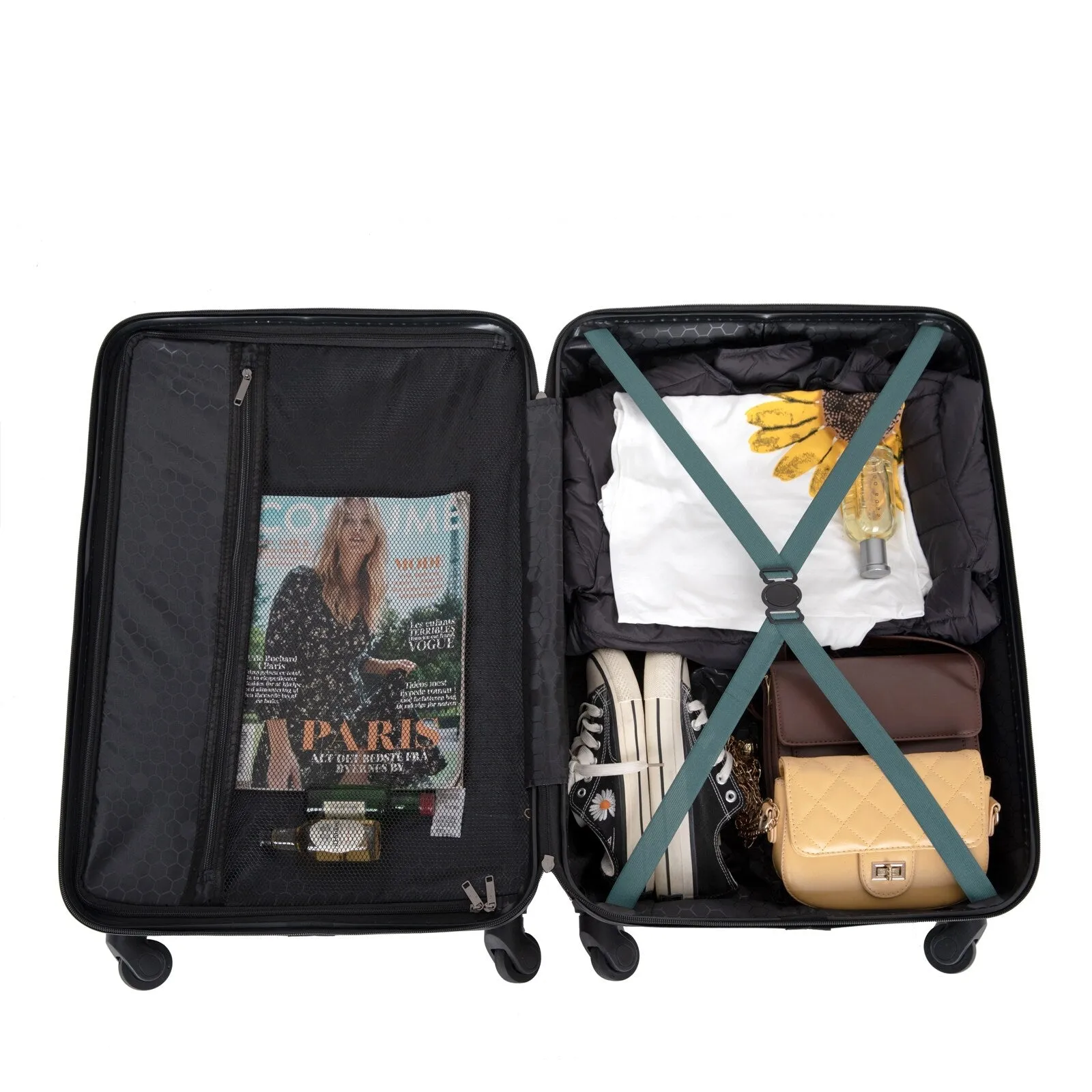 3-Piece ABS Luggage Set with TSA Lock and Spinner Wheels