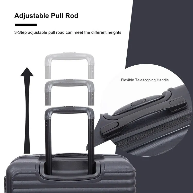 3-Piece ABS Luggage Set with TSA Lock and Spinner Wheels