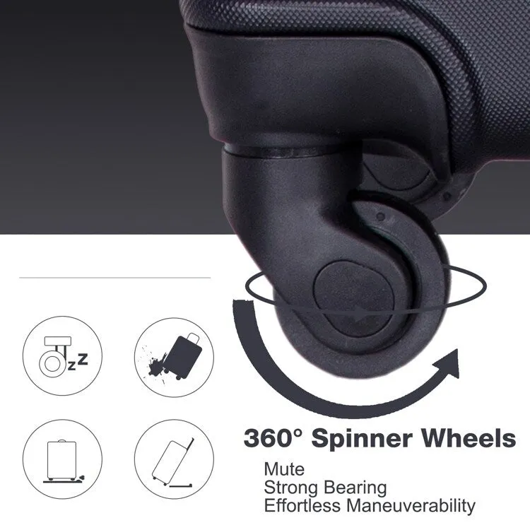 3-Piece ABS Luggage Set with TSA Lock and Spinner Wheels