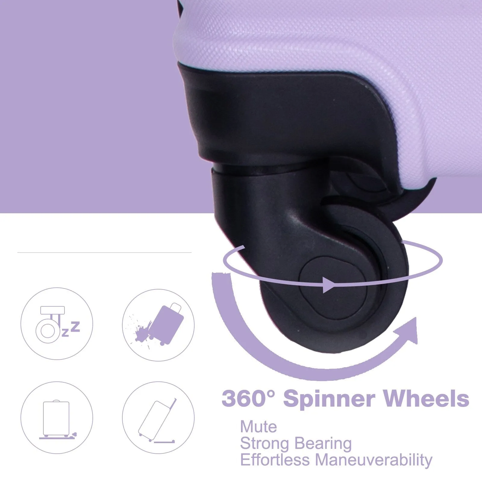 3-Piece ABS Luggage Set with TSA Lock and Spinner Wheels