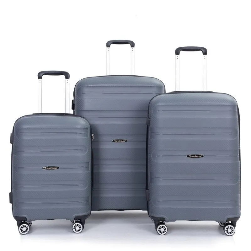 3 Piece PP Lightweight Suitcase Luggage Sets with TSA Lock