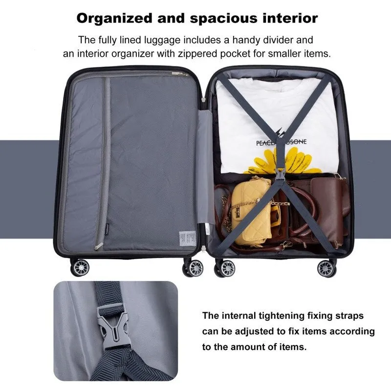 3 Piece PP Lightweight Suitcase Luggage Sets with TSA Lock