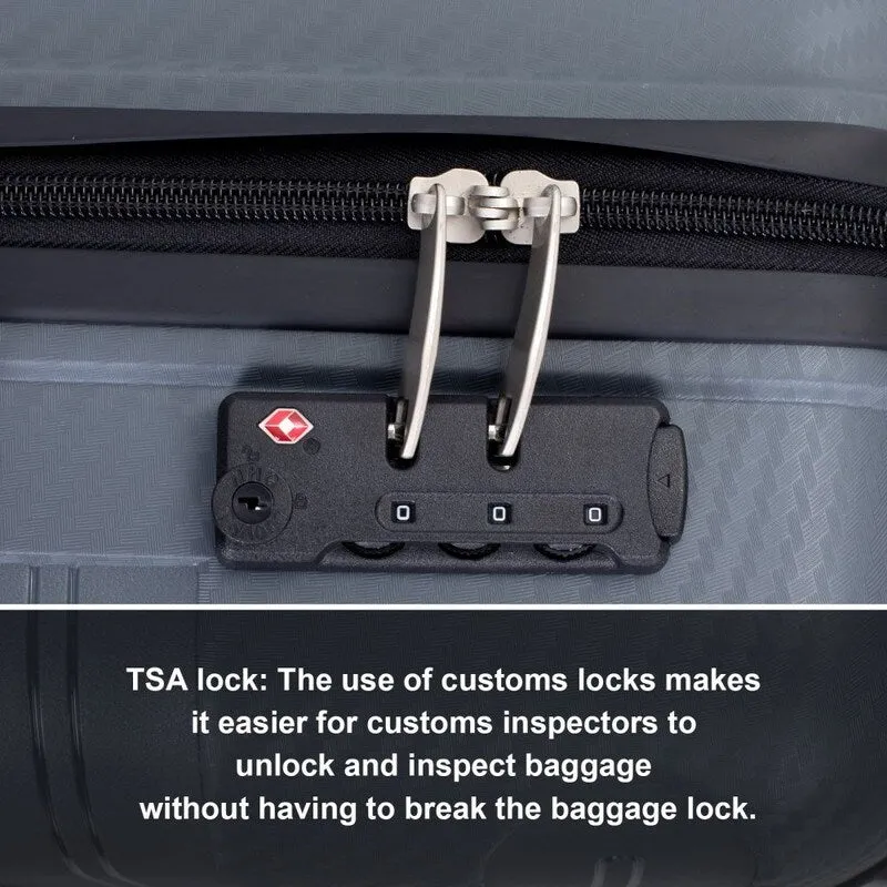 3 Piece PP Lightweight Suitcase Luggage Sets with TSA Lock