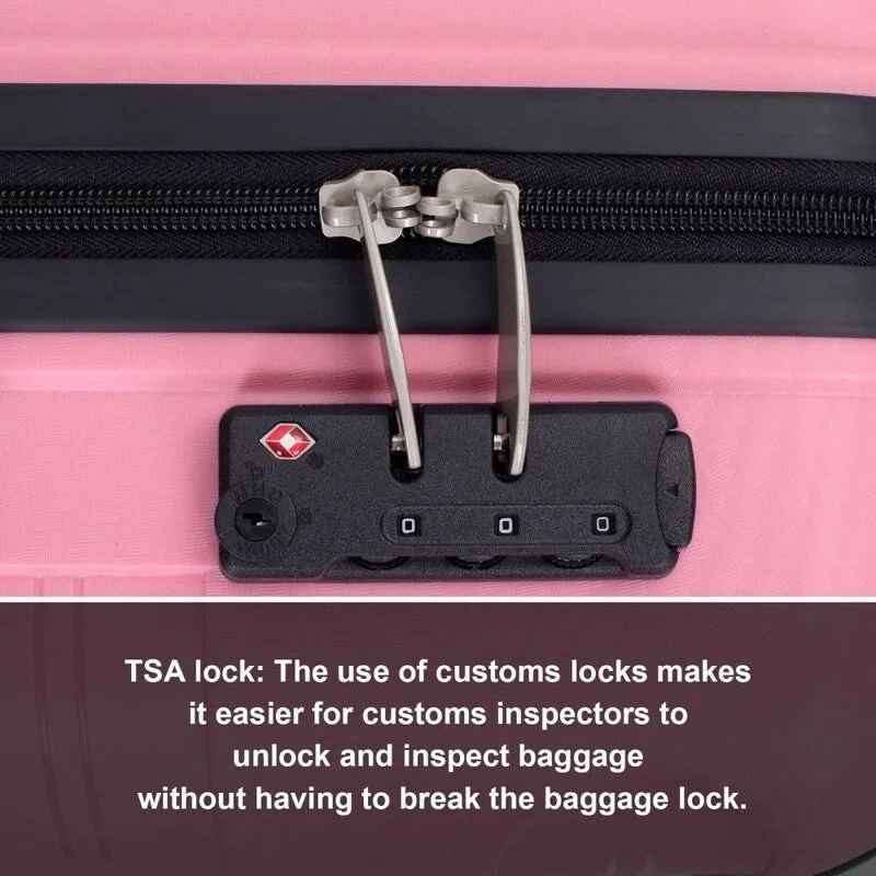 3 Piece PP Lightweight Suitcase Luggage Sets with TSA Lock