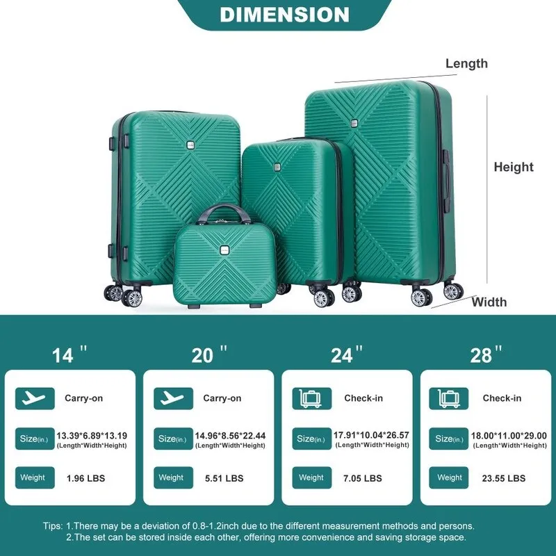 4-piece ABS Lightweight Suitcase