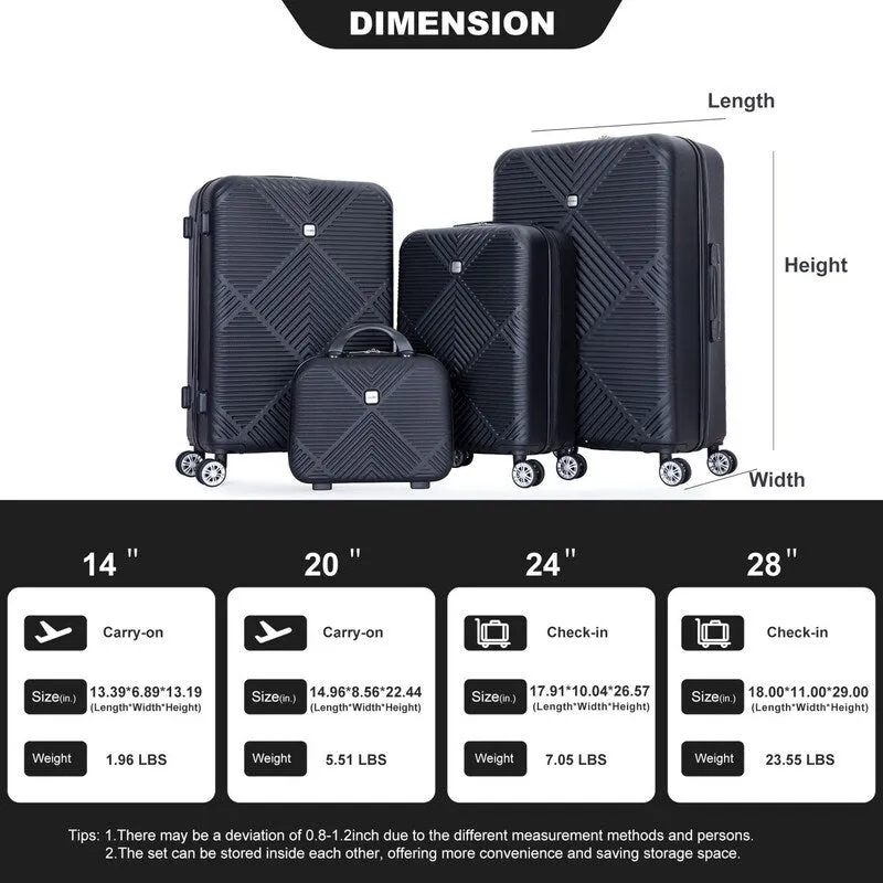 4-piece ABS Lightweight Suitcase