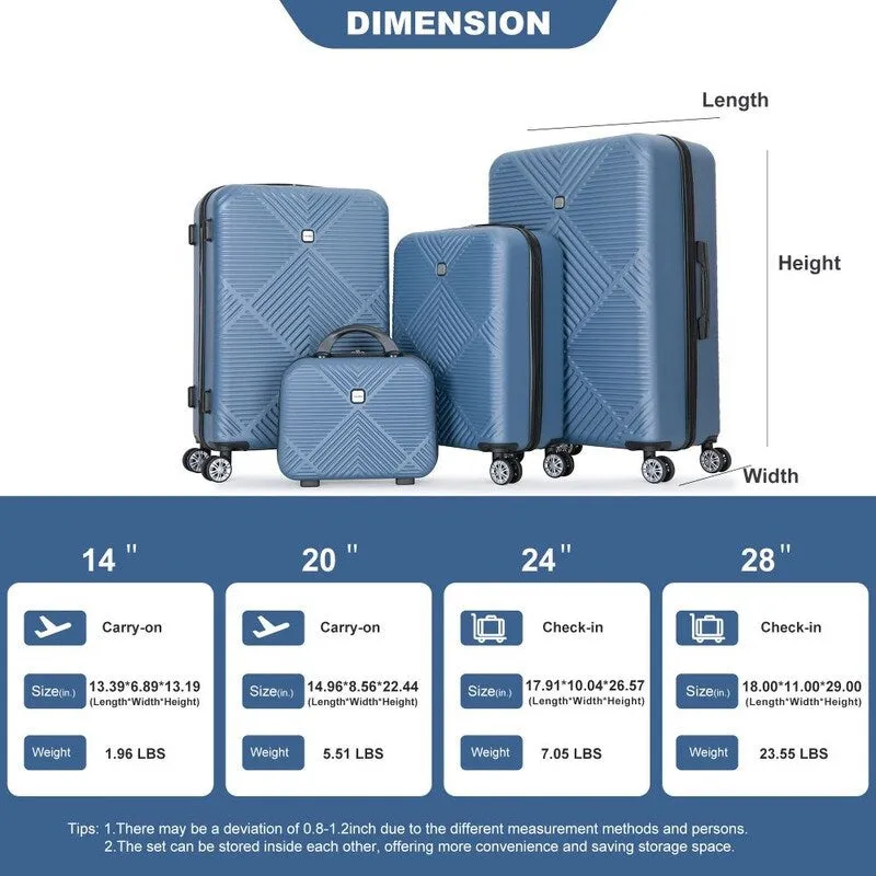 4-piece ABS Lightweight Suitcase