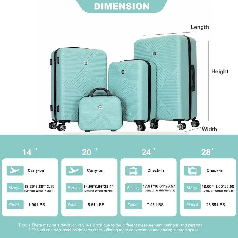 4-piece ABS Lightweight Suitcase