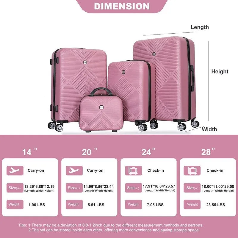 4-piece ABS Lightweight Suitcase