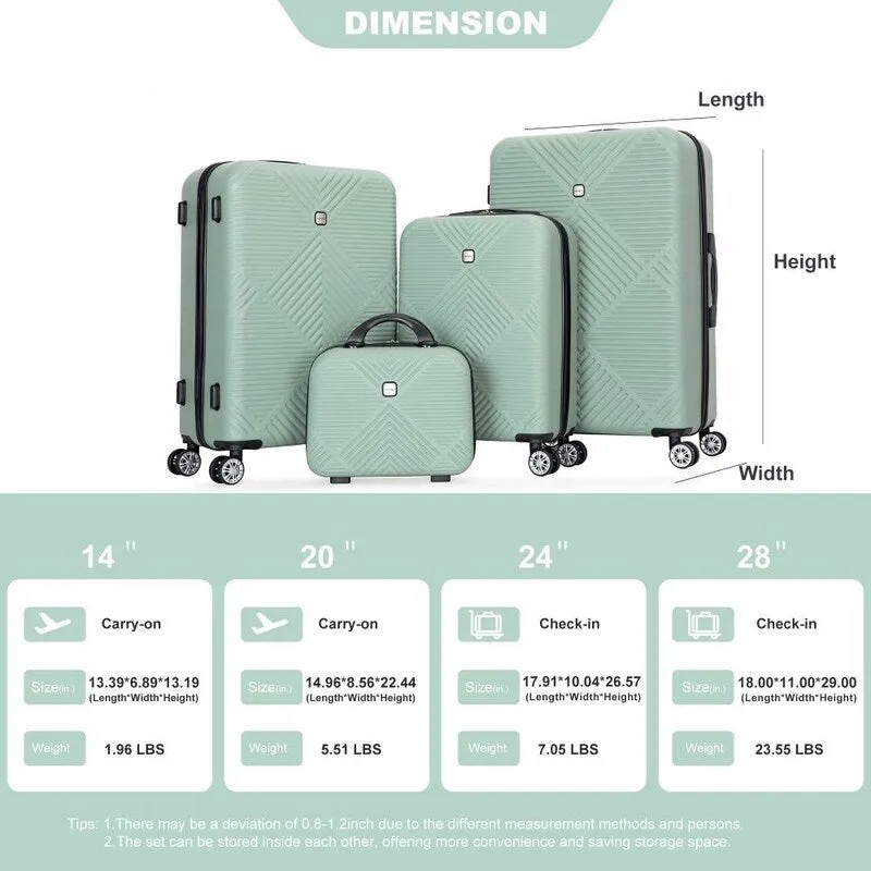 4-piece ABS Lightweight Suitcase
