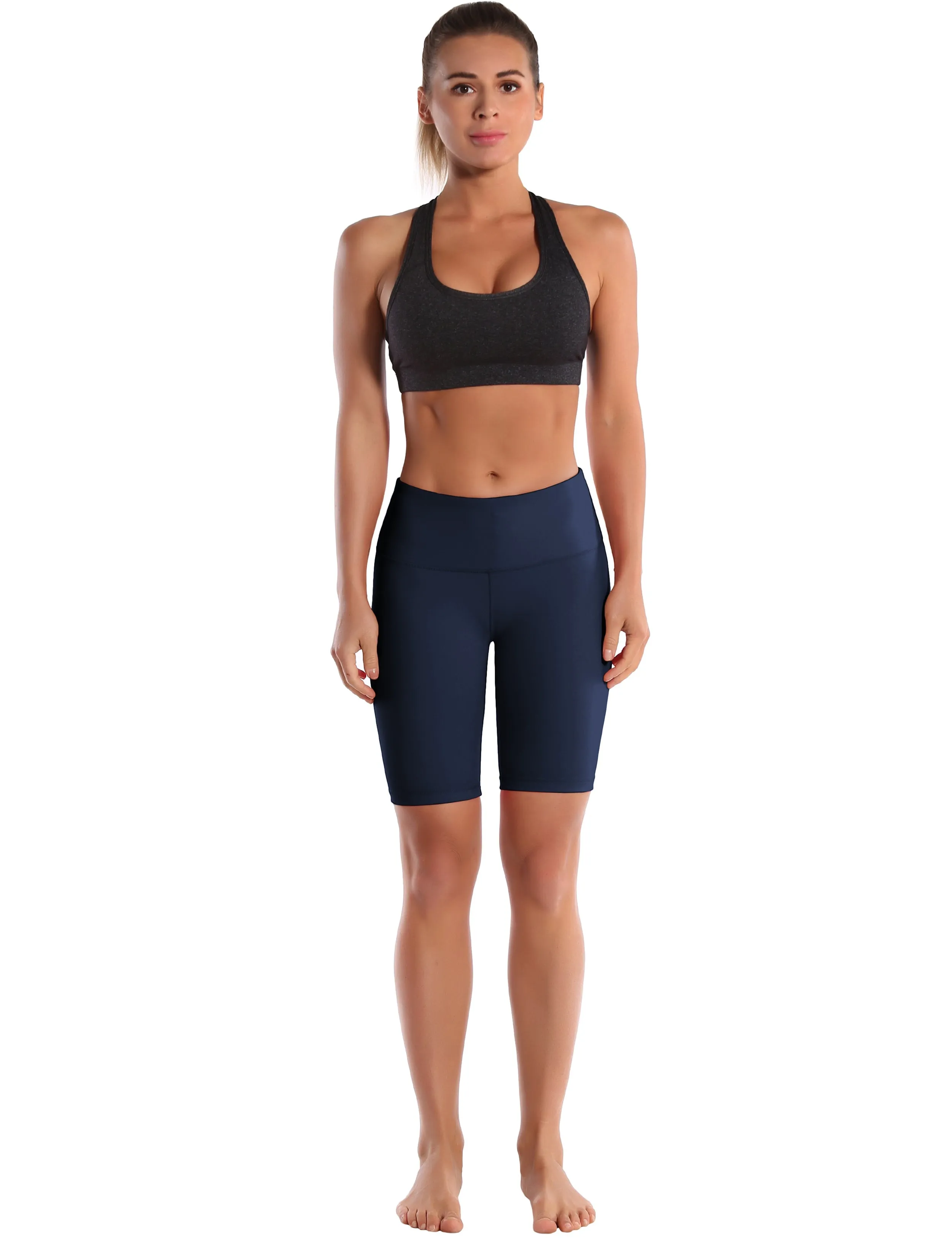8" High Waist Tall Size Shorts darknavy_Tall Size