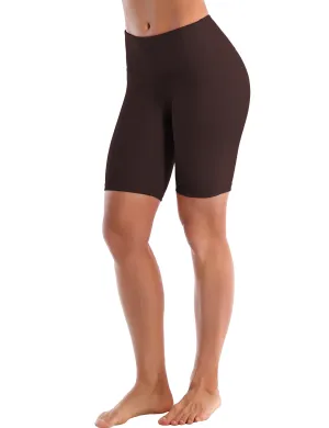 8" High Waist Tall Size Shorts mahoganymaroon_Tall Size