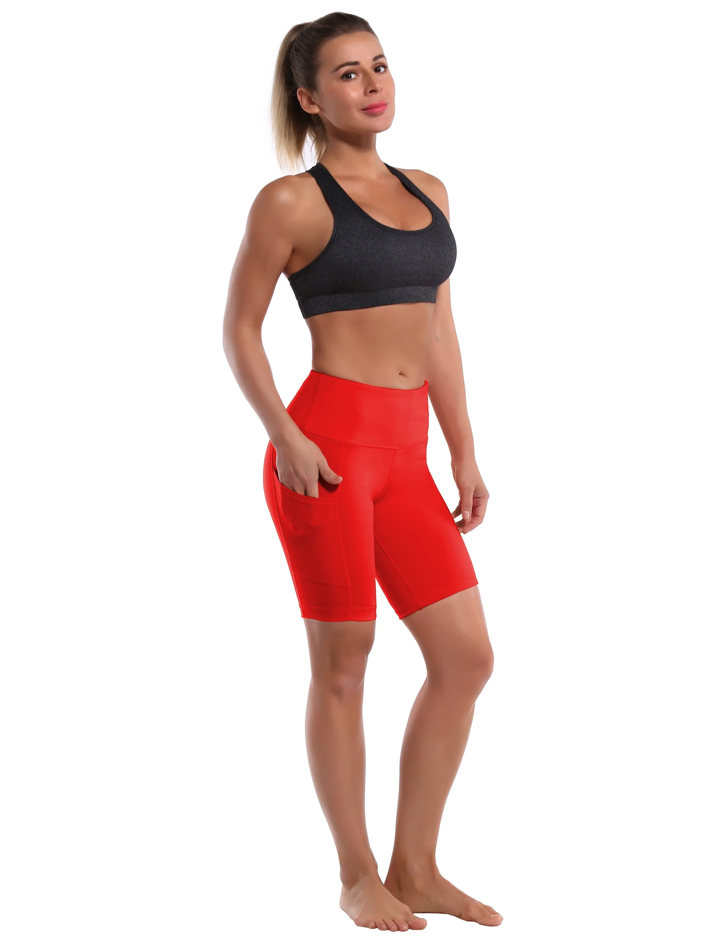 8" Side Pockets Biking Shorts scarlet_Biking