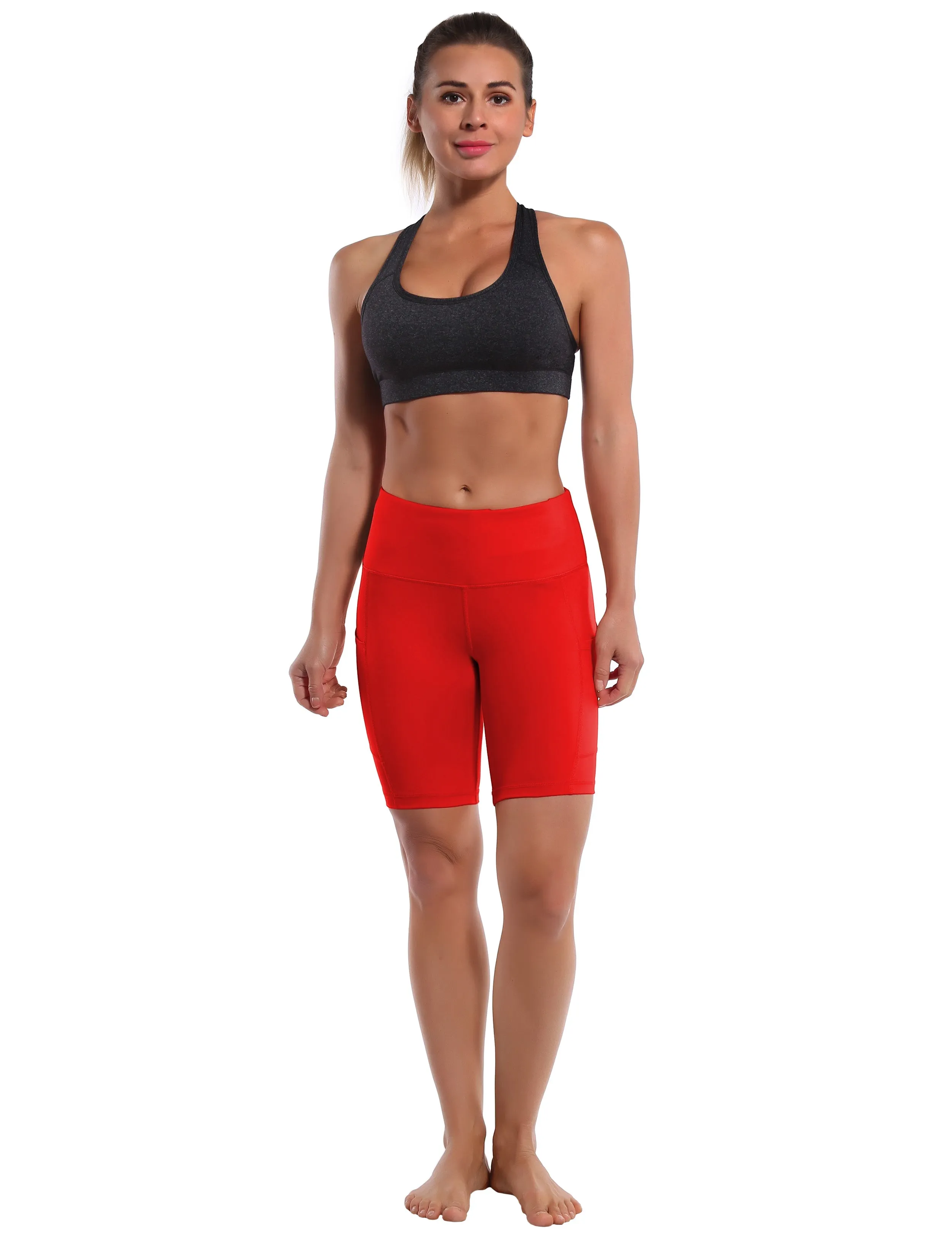 8" Side Pockets Biking Shorts scarlet_Biking