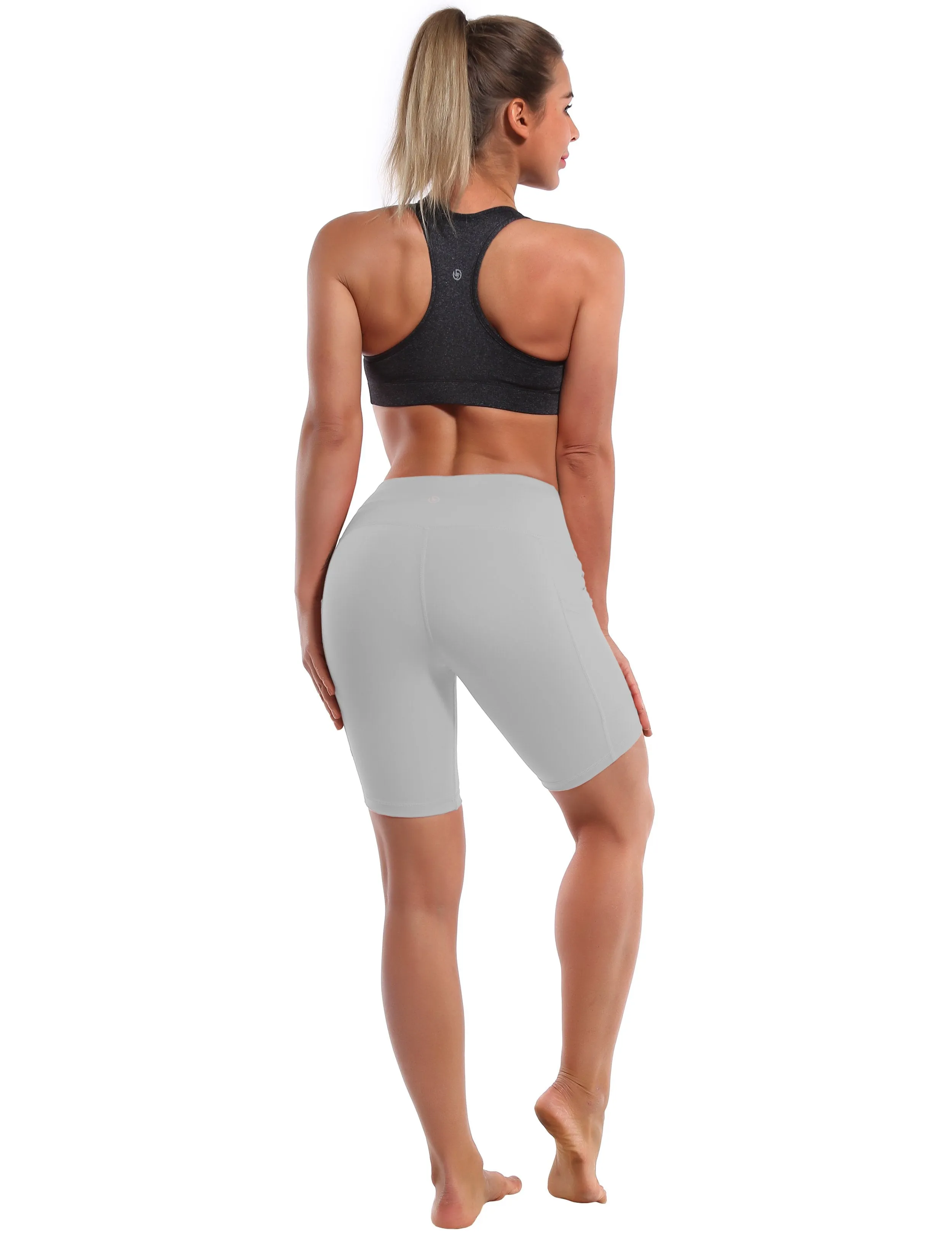 8" Side Pockets Gym Shorts lightgray ins_Gym