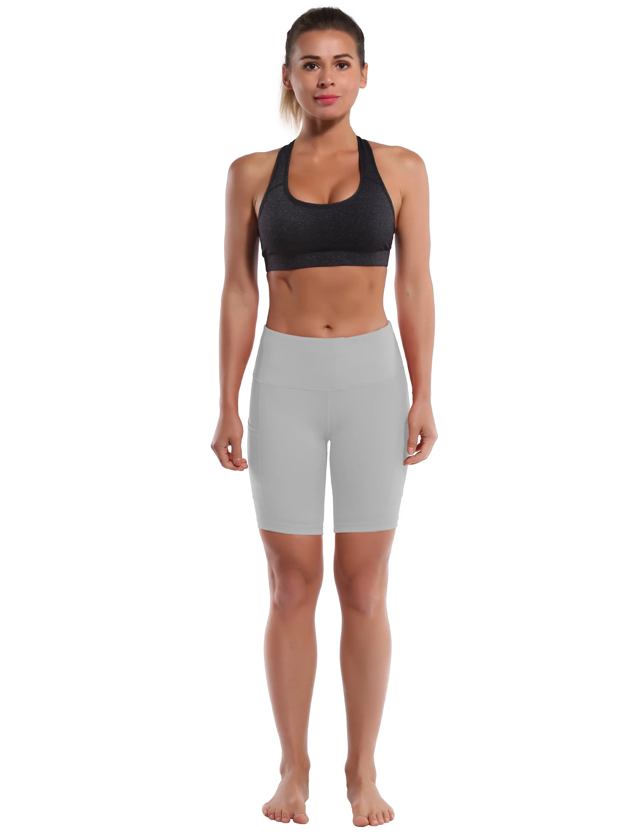 8" Side Pockets Gym Shorts lightgray ins_Gym