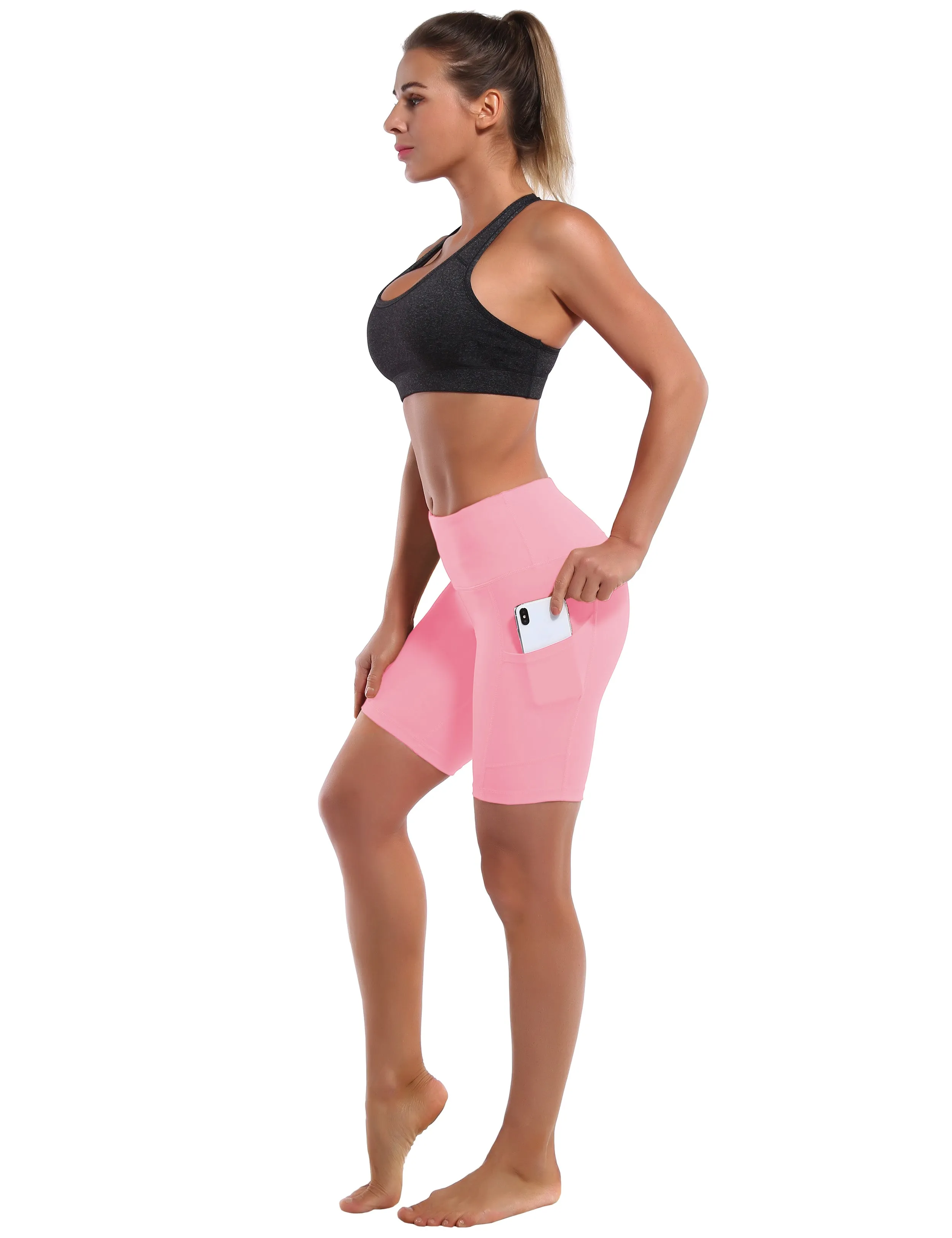 8" Side Pockets Jogging Shorts lemonadepink ins_Jogging