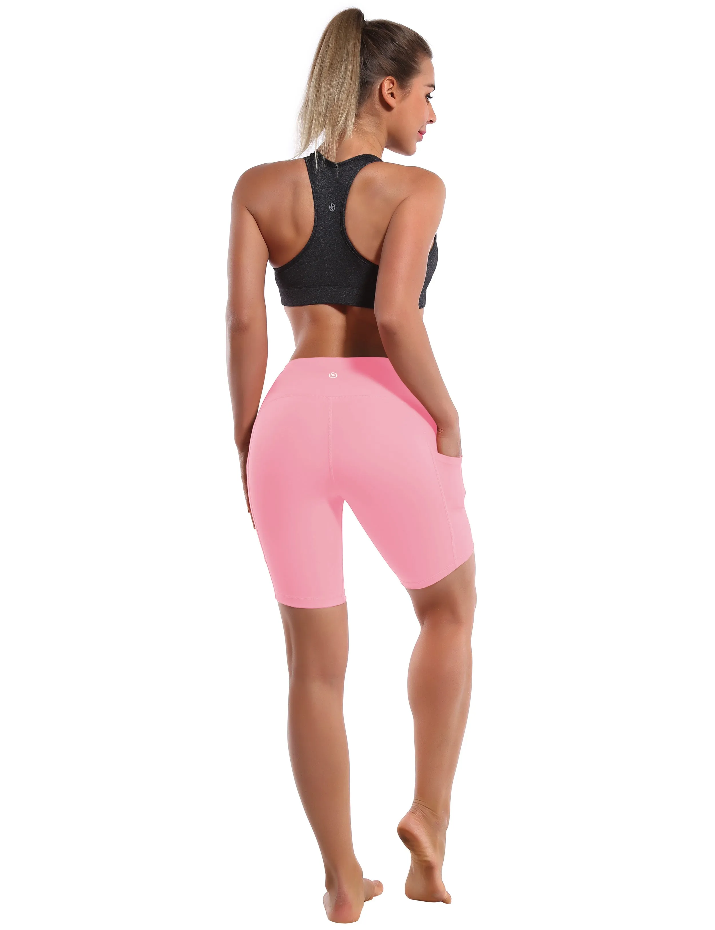 8" Side Pockets Jogging Shorts lemonadepink ins_Jogging