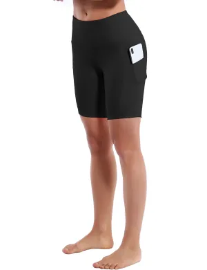 8" Side Pockets Pilates Shorts black_Pilates