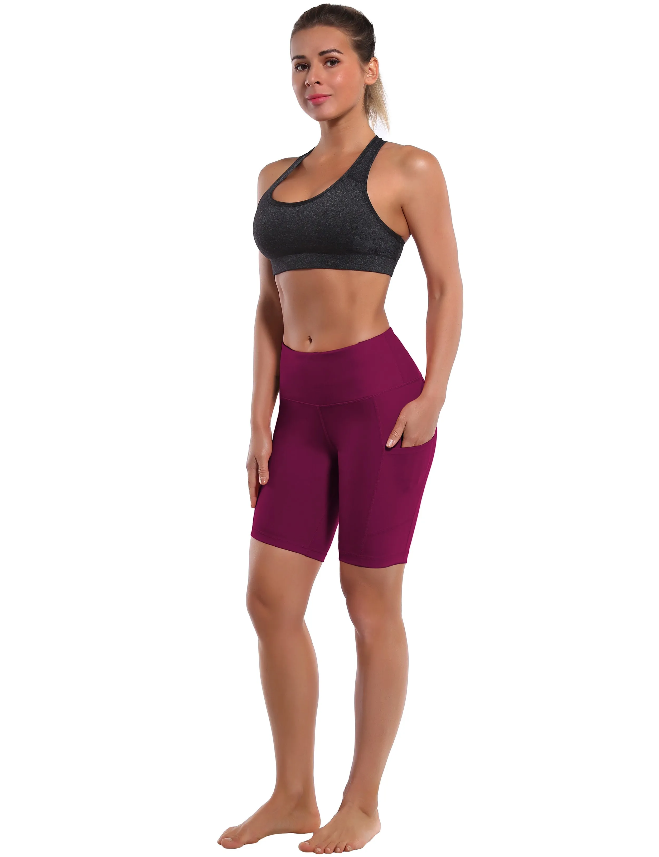 8" Side Pockets Pilates Shorts grapevine_Pilates