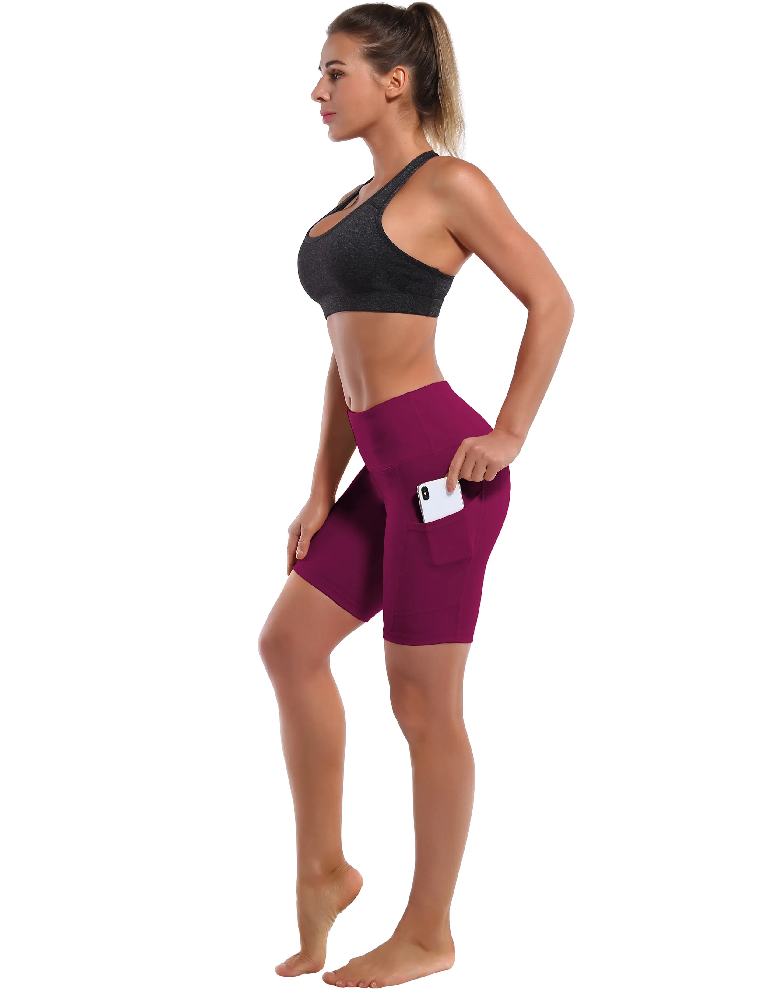 8" Side Pockets Pilates Shorts grapevine_Pilates