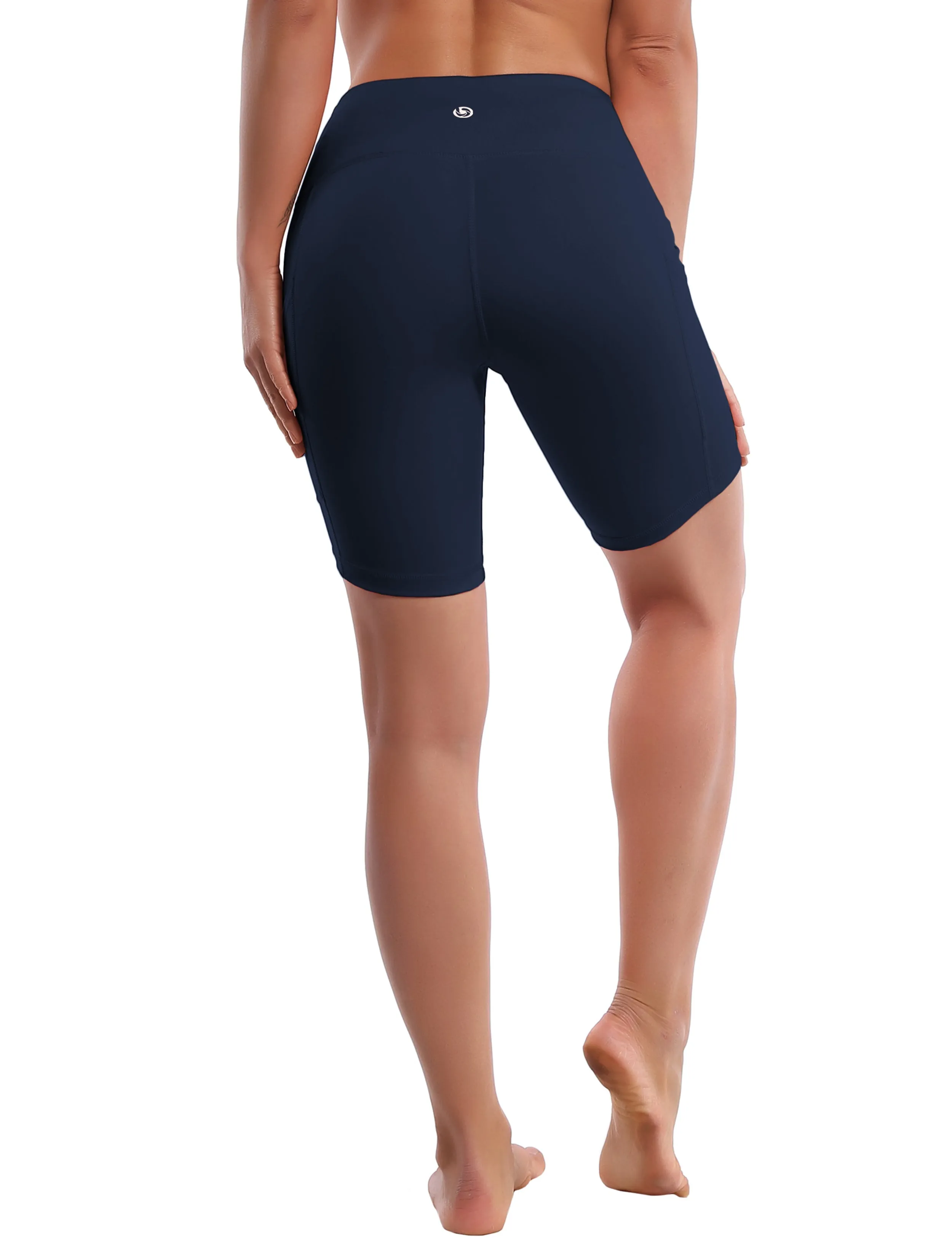 8" Side Pockets Plus Size Shorts darknavy_Plus Size