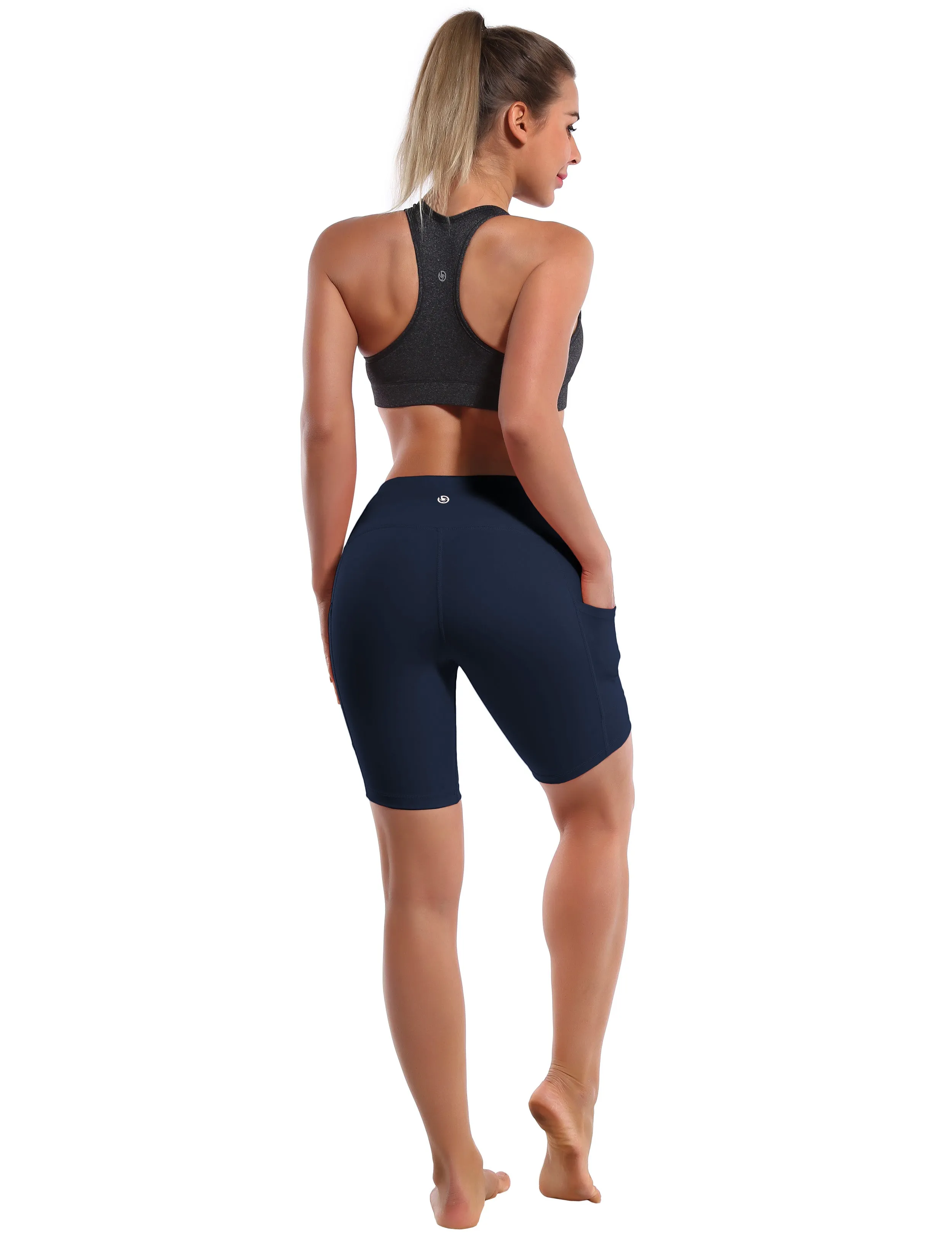 8" Side Pockets Plus Size Shorts darknavy_Plus Size