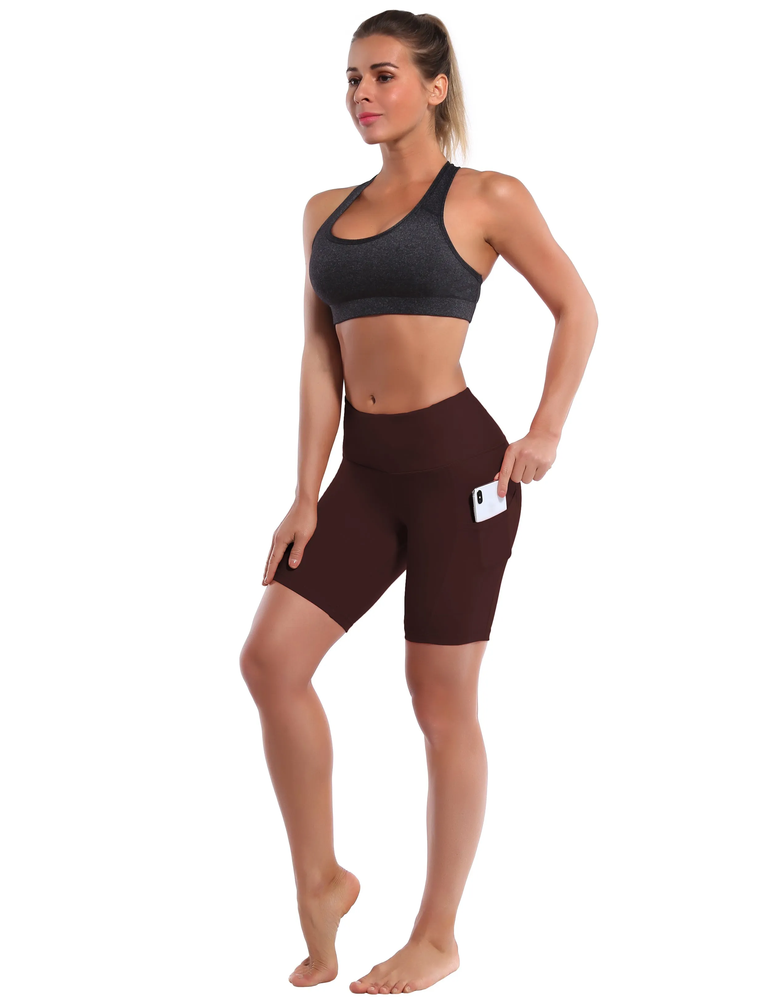 8" Side Pockets Plus Size Shorts mahoganymaroon_Plus Size