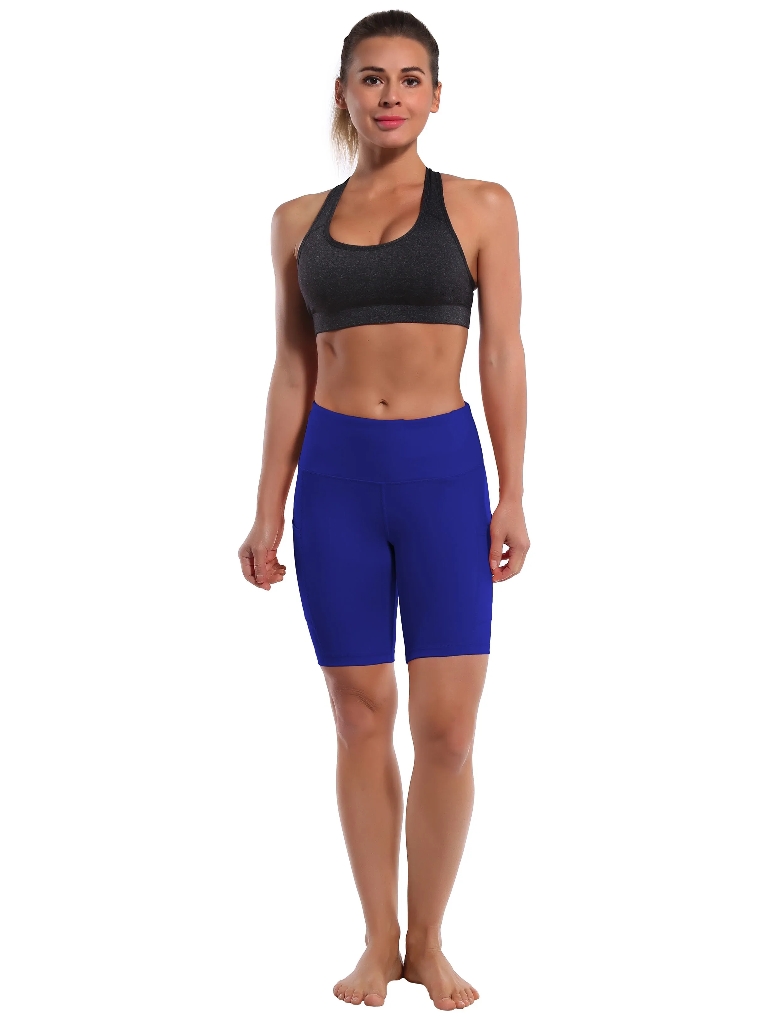 8" Side Pockets Plus Size Shorts navy_Plus Size