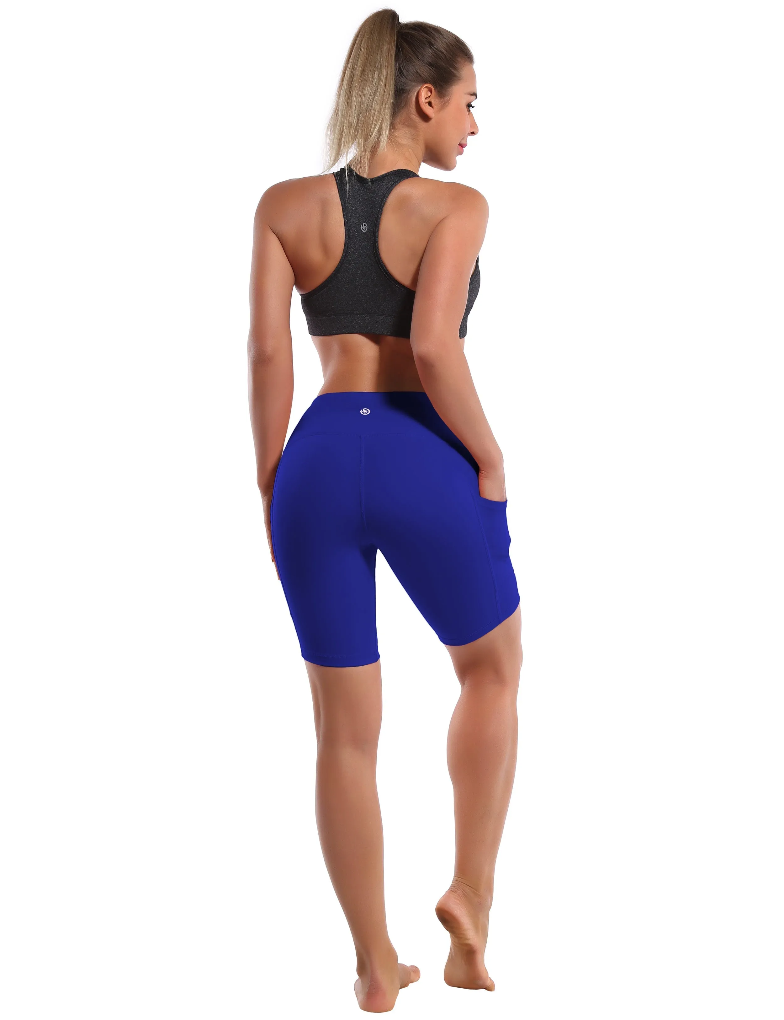 8" Side Pockets Plus Size Shorts navy_Plus Size