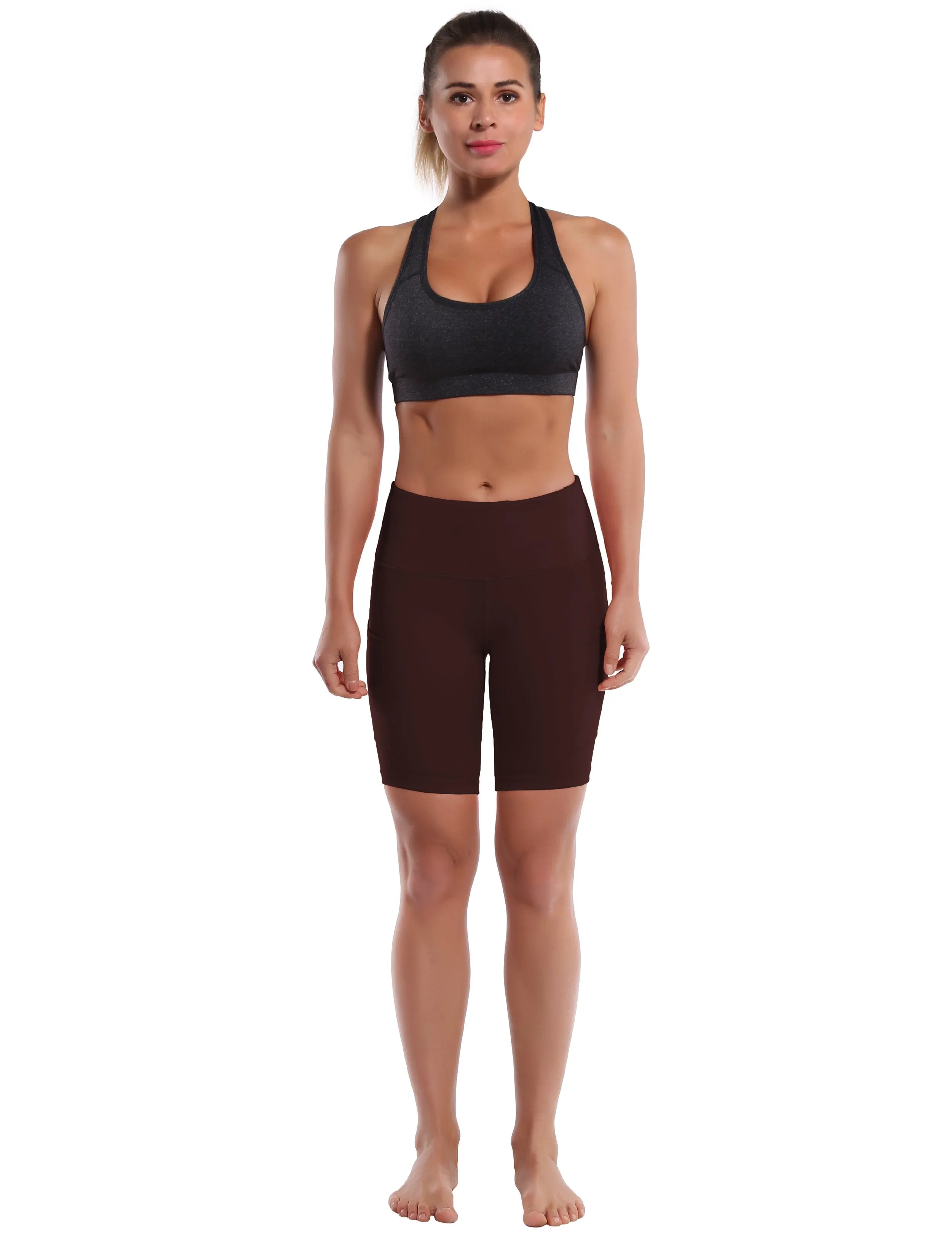 8" Side Pockets yogastudio Shorts mahoganymaroon ins_yogastudio