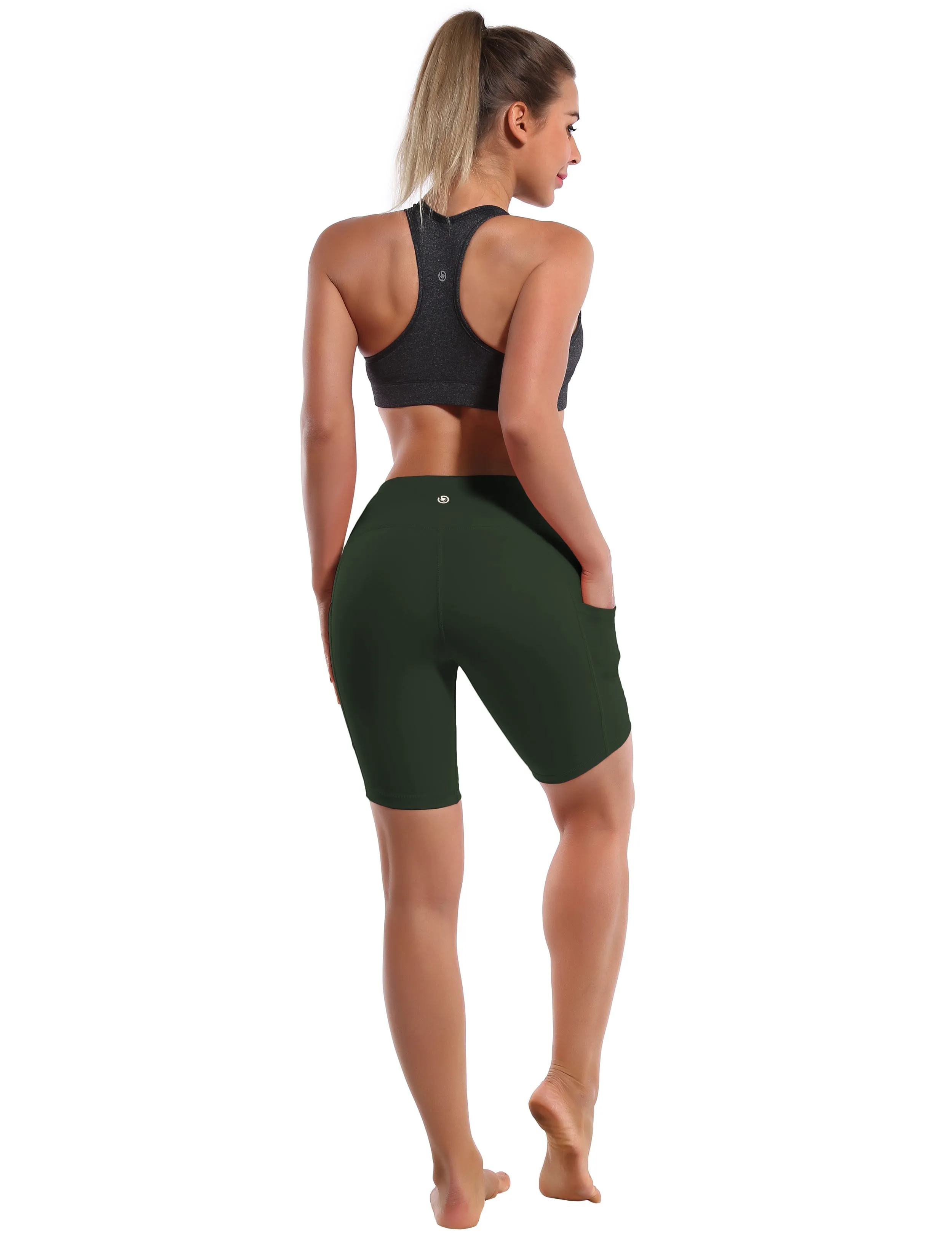 8" Side Pockets yogastudio Shorts olivegray_yogastudio