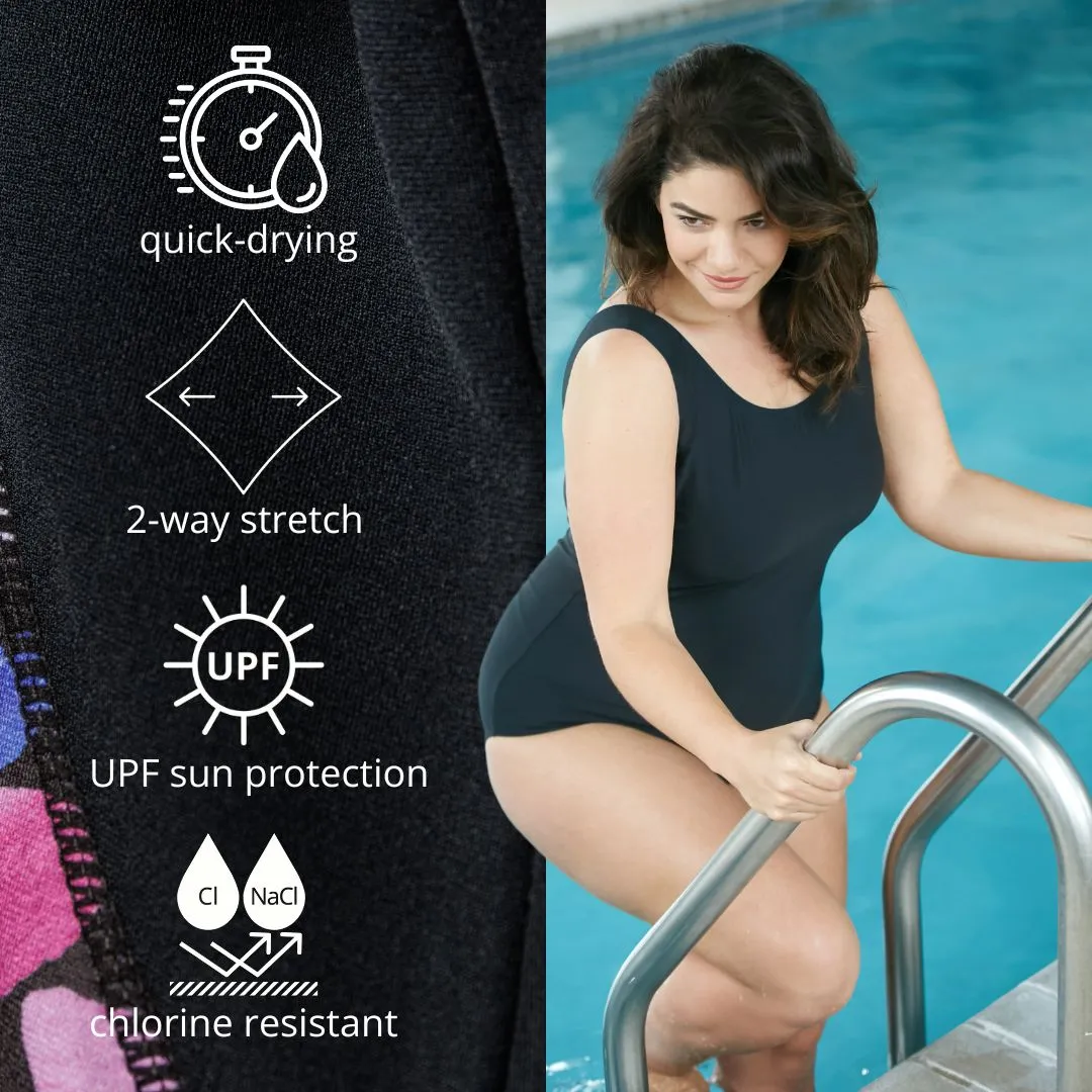 AquaSport Color Block Swim Tee Tropical Print - FINAL SALE