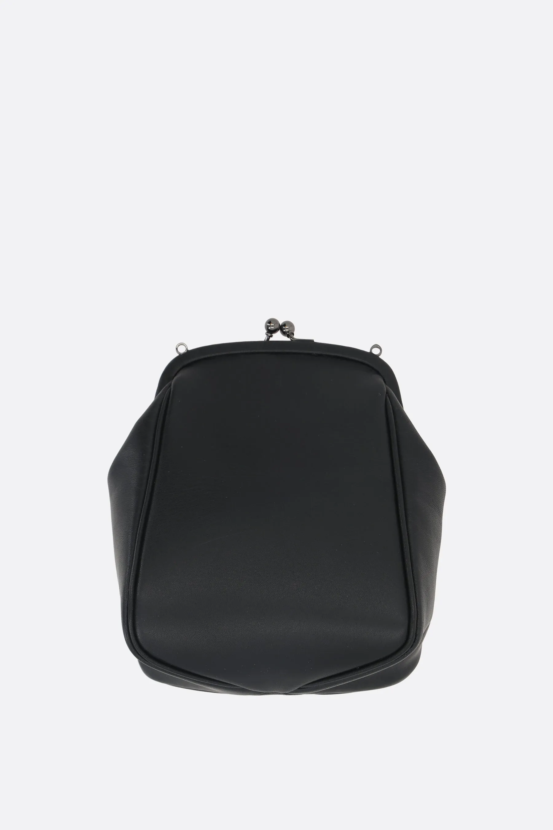 Clasp medium pouch in smooth leather