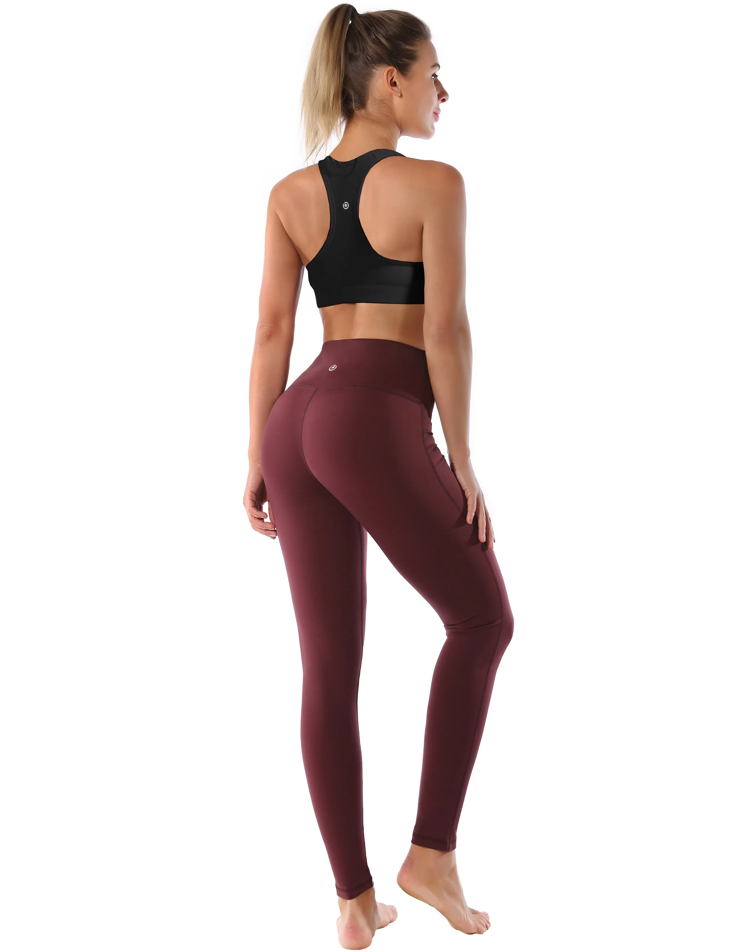 Compression Racerback Sports Bras black ins_Tall Size