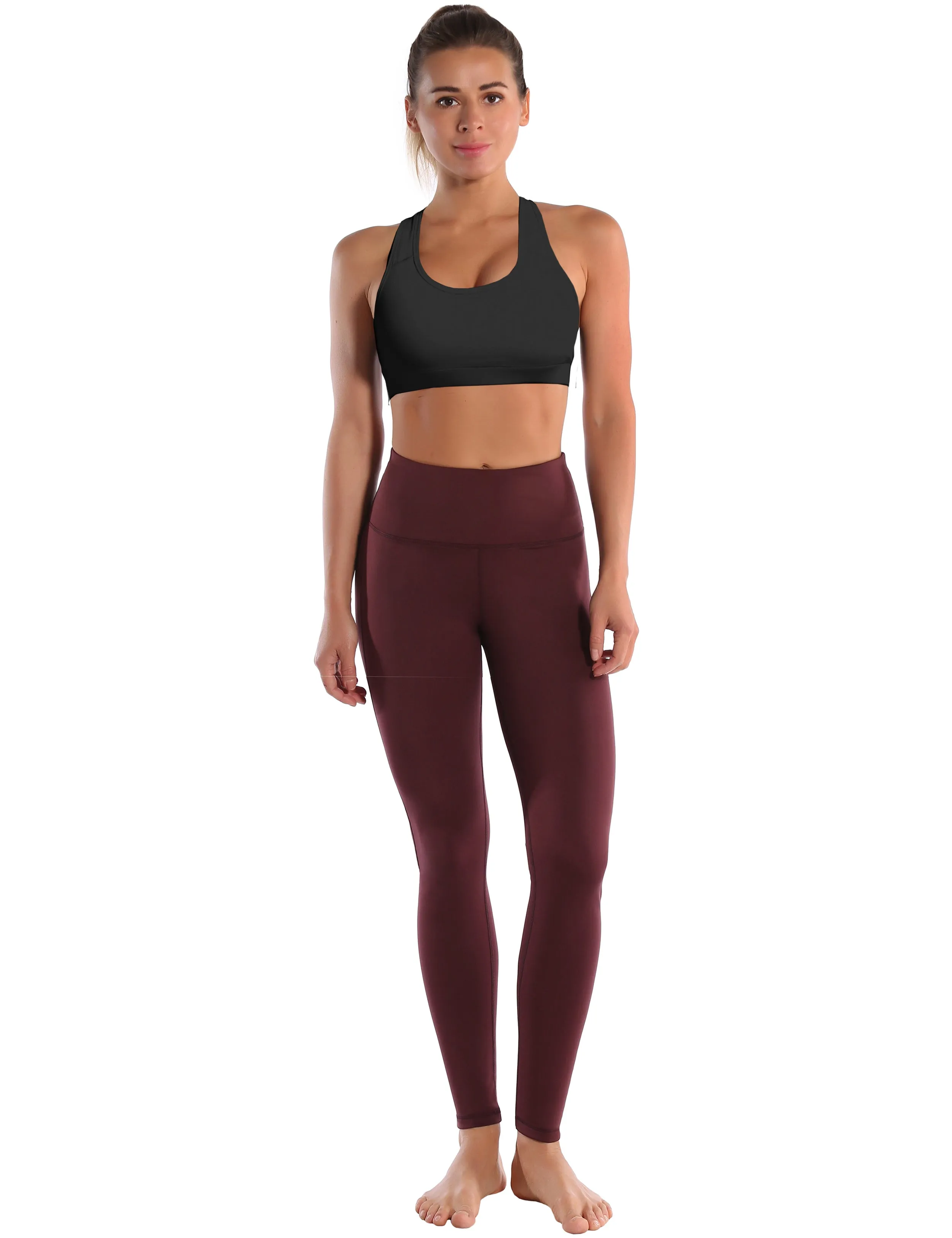 Compression Racerback Sports Bras black ins_Tall Size