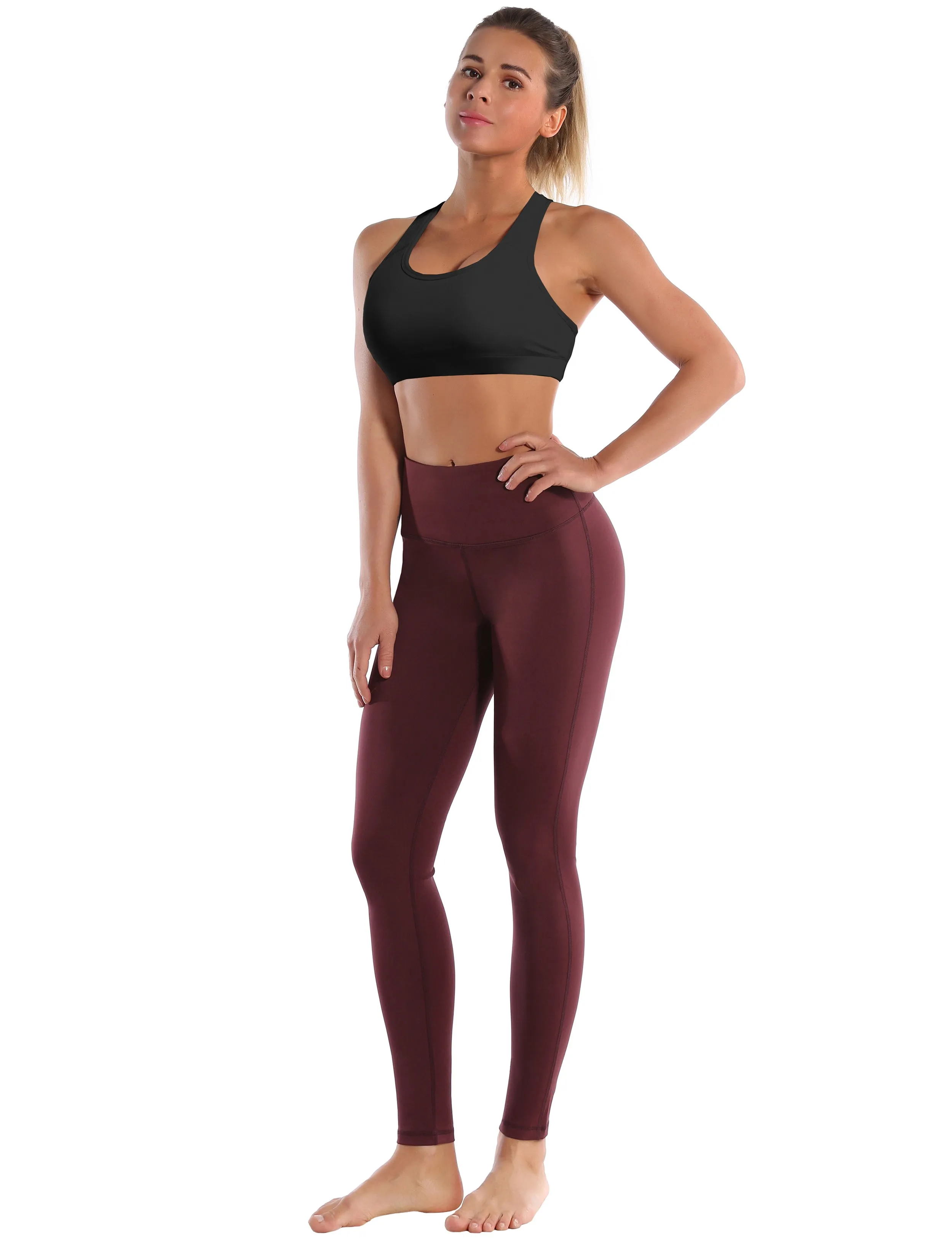 Compression Racerback Sports Bras black ins_Tall Size