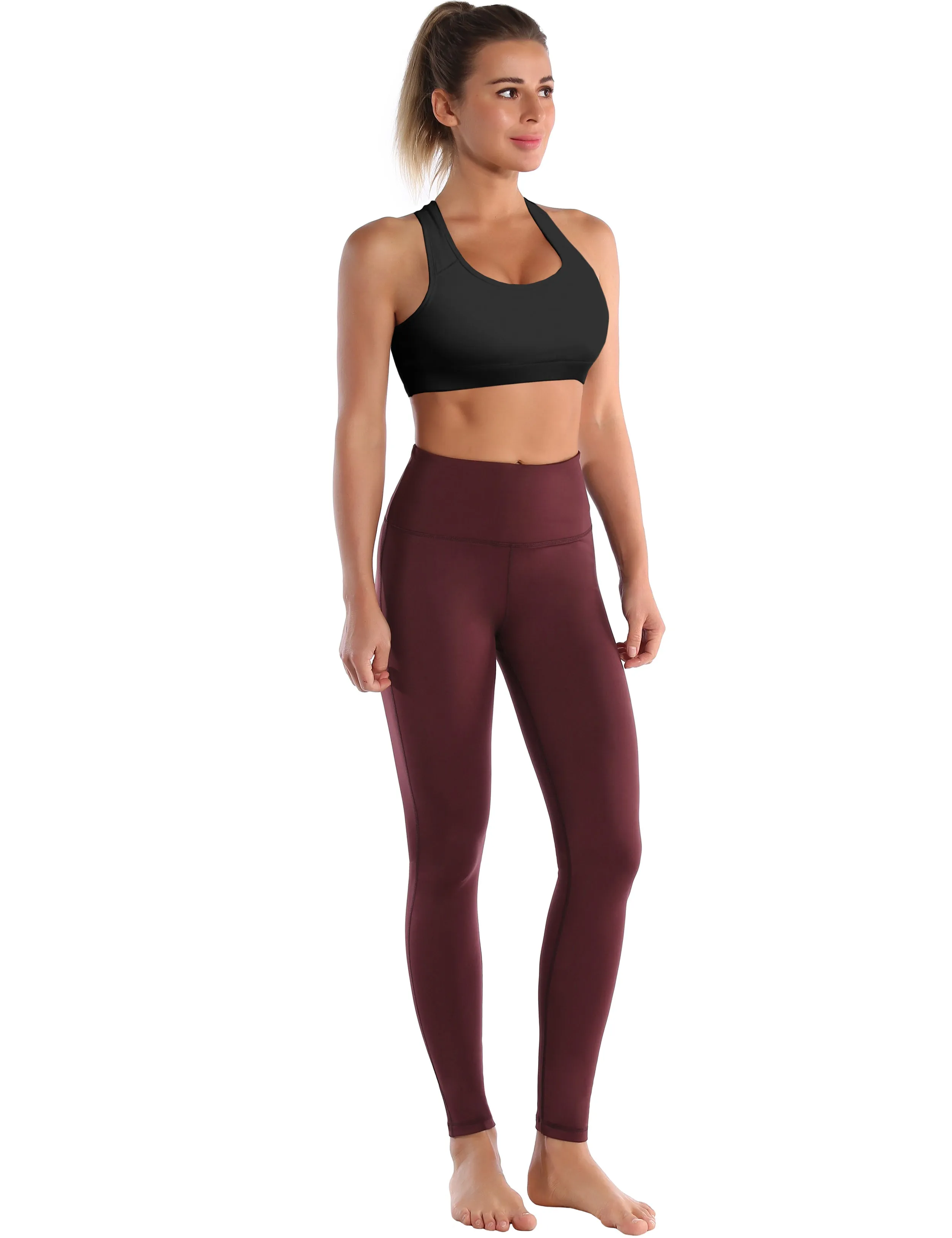 Compression Racerback Sports Bras black ins_Tall Size